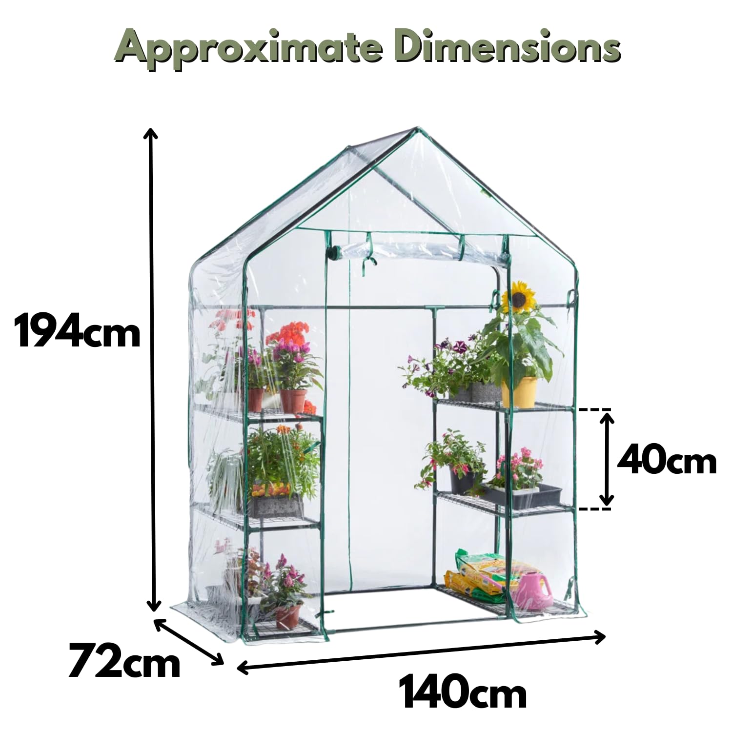 Garden Mile® Jardín crecer Walk In Invernadero Poly Cloche Seedling Tunnel Tomate para vegetales Fruta Planta Crecimiento Protección contra heladas Estación de plantación Tienda de campaña Propagador