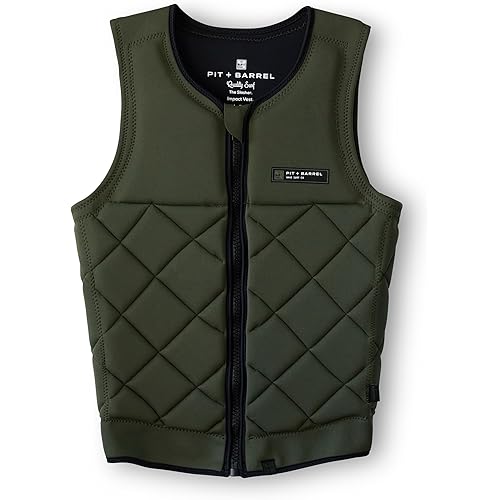 Mens Neoprene Wakesurf Impact Vest for Boating by Pit + Barrel Wake Surf Co. - Designed for Wake Surf and Skimboard, but Great for All Watersports Activities! Lightweight, Durable, and Timeless Style.