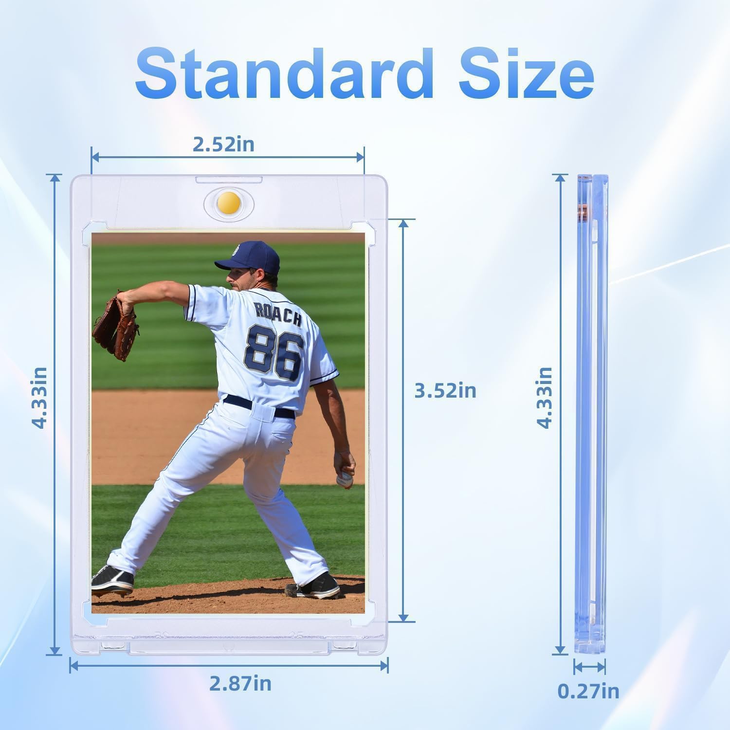 120ct Magnetic Card Holder, 35pt One Touch Card Holder for Trading Cards, Protectors Hard Plastic, U-V Protection Magnetic Display Case for Baseball, Game, Sports Cards