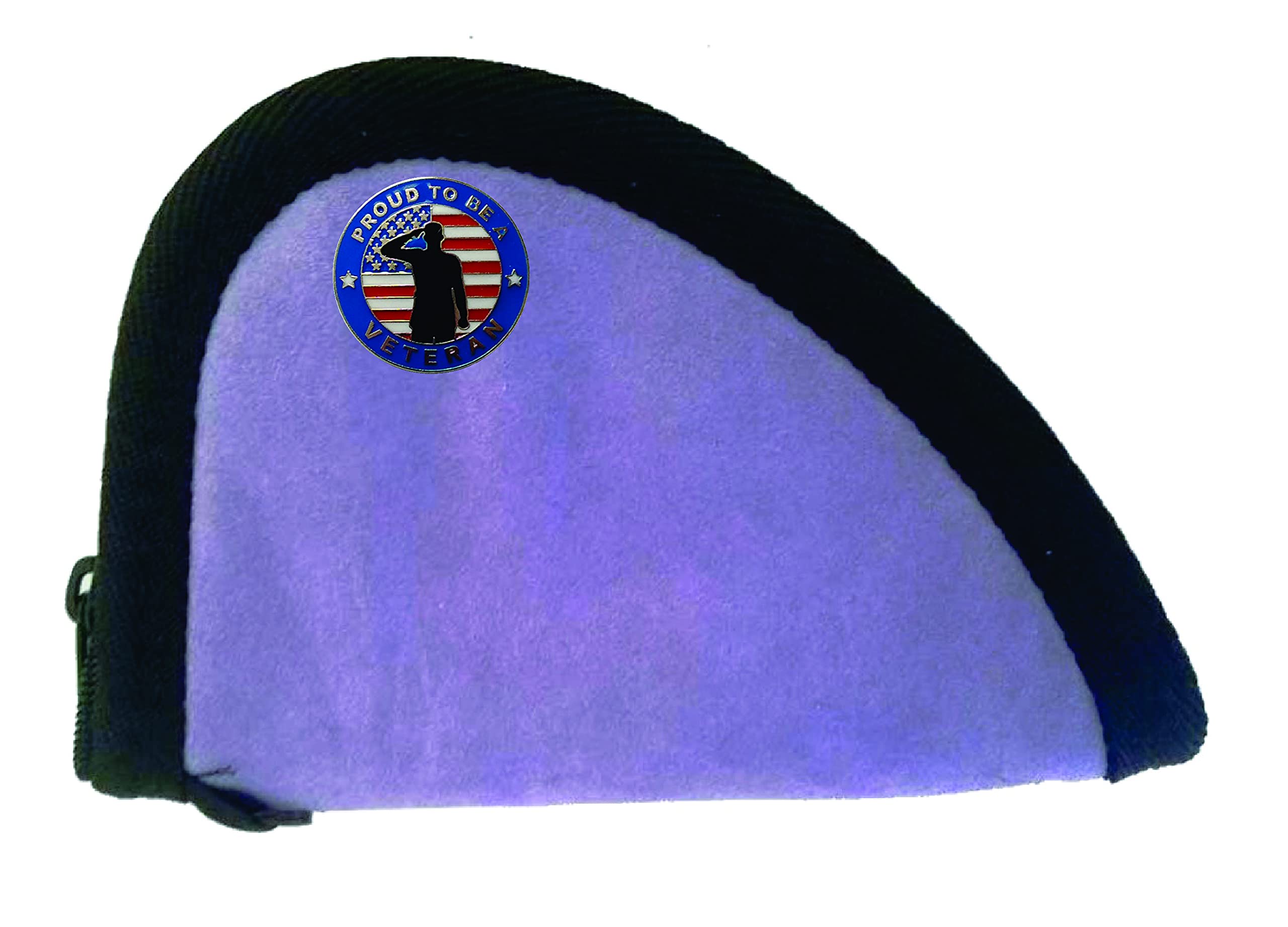 GENUINE TEXAS BRAND Custom Proud Veteran Lavender Suede Unisex Pistol Case - Large
