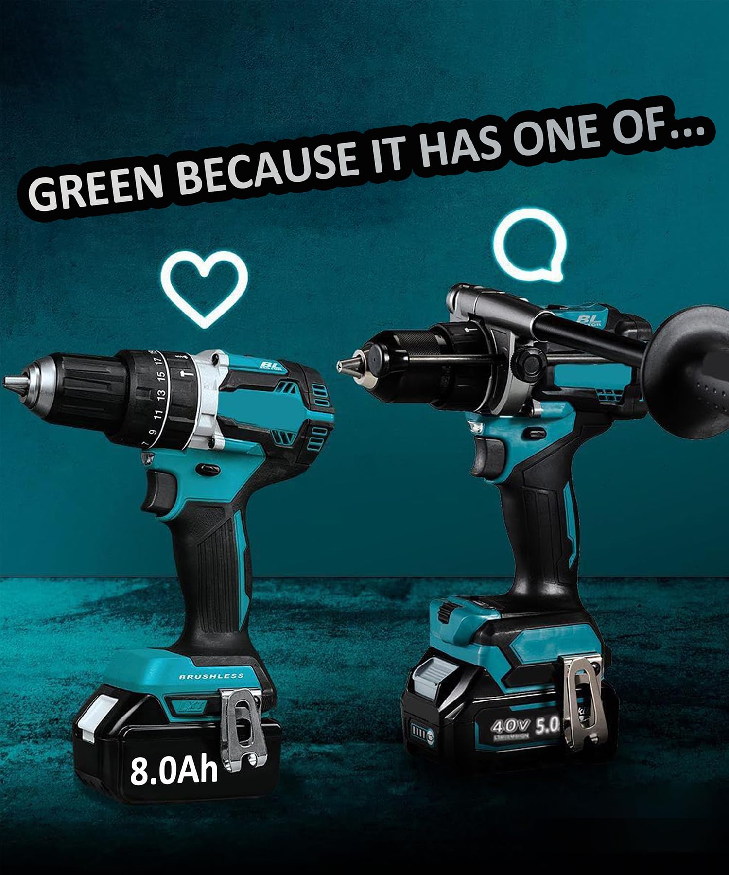 2X 18V 8.0Ah/8000mAh Ersatzakku für makita akku Kompatibel BL1860B BL1850B BL1840 BL1830 BL1845 194205-3 LXT-400 Bohrmaschinen, Schraubendrehern, Kartuschenpistolen, with LED Werkzeugakku.