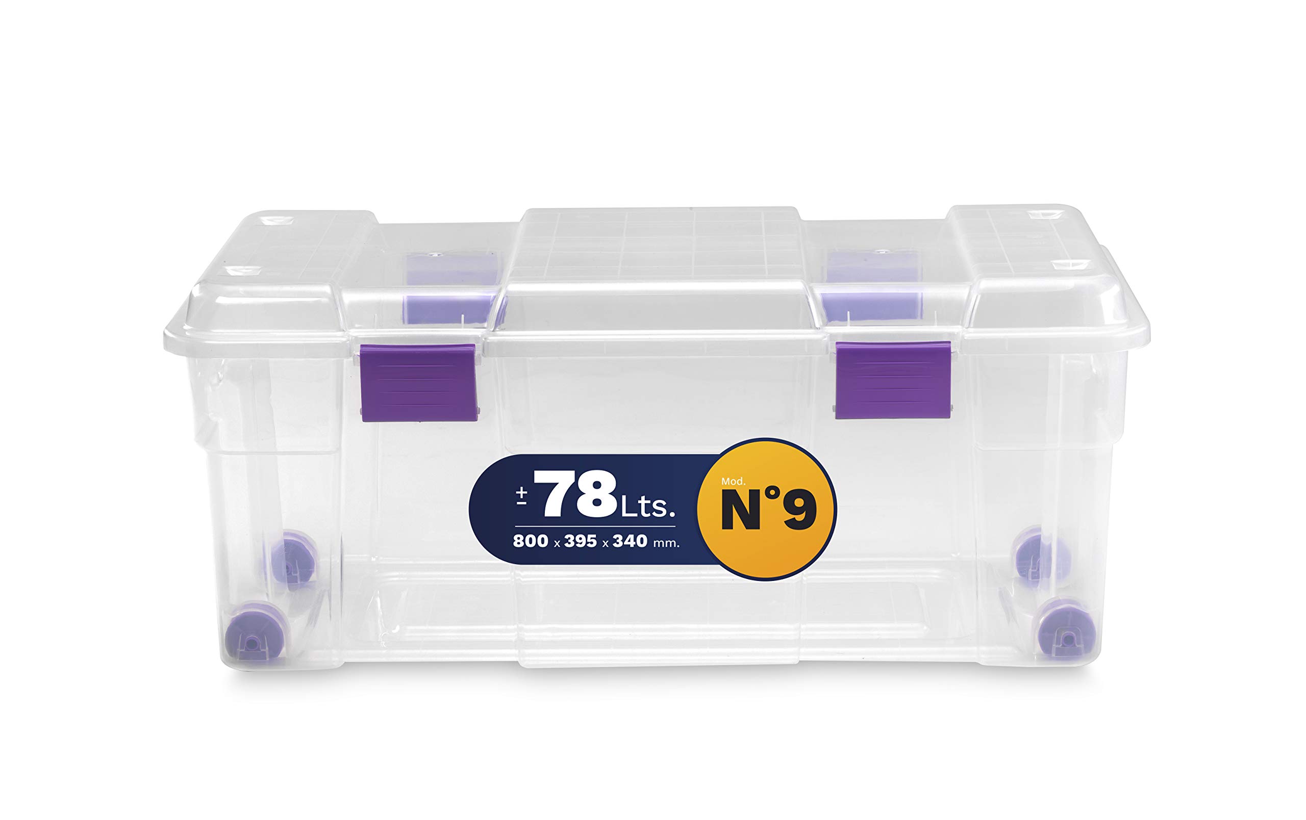 Caja Almacenaje plástico Transparente con Ruedas Natural - 800x395x340-78 litros (3)