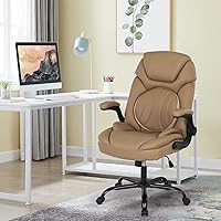 Vista 8 de Comermax Sillas ergonómicas ejecutivas de oficina con soporte lumbar ajustable, mecedora de 90-120, sillas de escritorio giratorias con reposabrazos