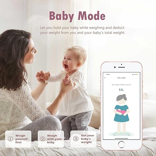 Miniatura 8 de NUTRI FIT Báscula para peso corporal y porcentaje de grasa, pantalla LED inteligente con Bluetooth para baño, 15 analizadores de composición