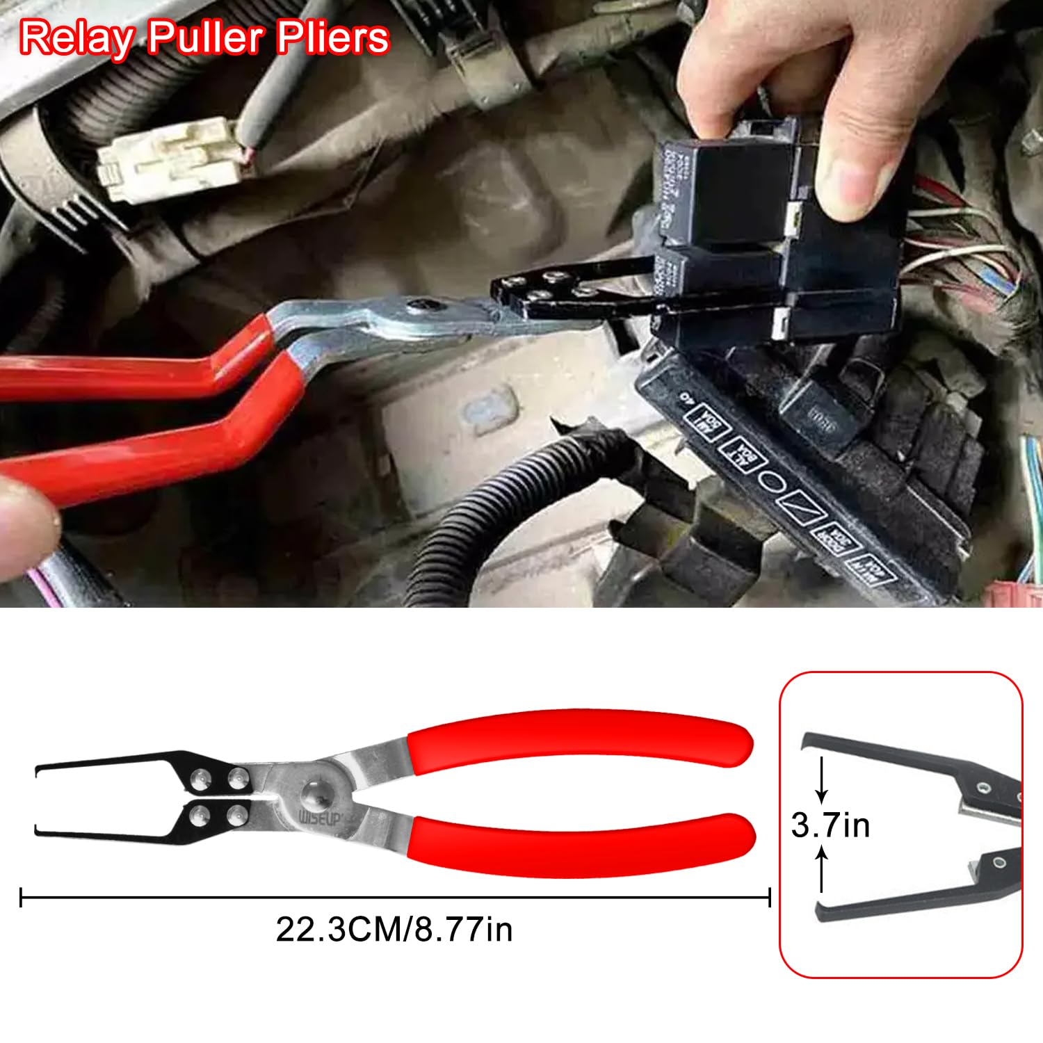 WISEUP Pince pour Tuyau de Carburant 8 en 1 - Déconnexion Électrique, Retrait de Tuyau, Goupille Poussoir, Étrier de Filtre à Carburant de 22,9 cm pour Entretien Automobile