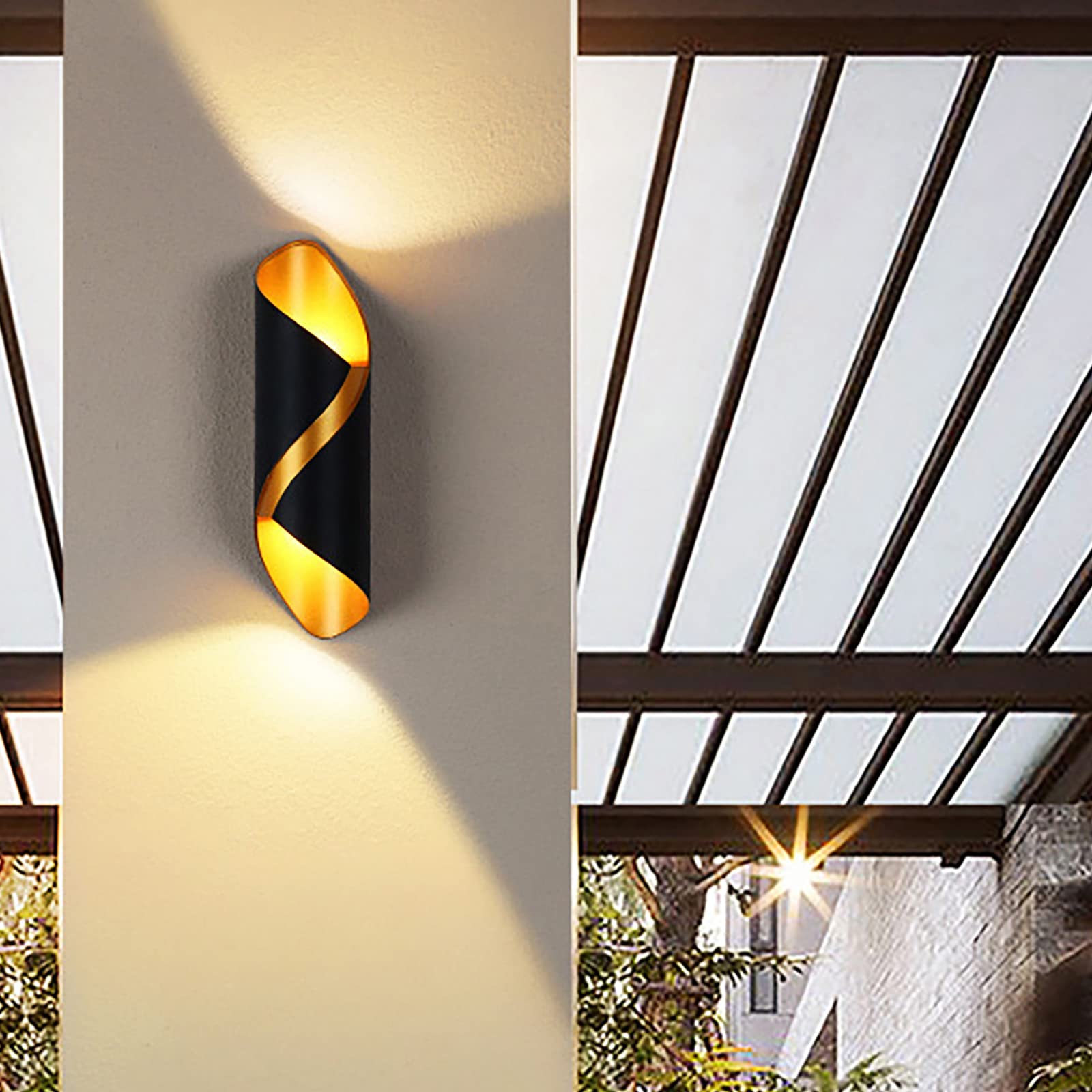 Spiralne oświetlenie kinkietowe LED, 10W wtykowe oprawy oświetleniowe naścienne, ciepła biel 3000K Led w górę i w dół na ganku Kinkiet do salonu Sypialnia Przedpokój Schody Łazienka