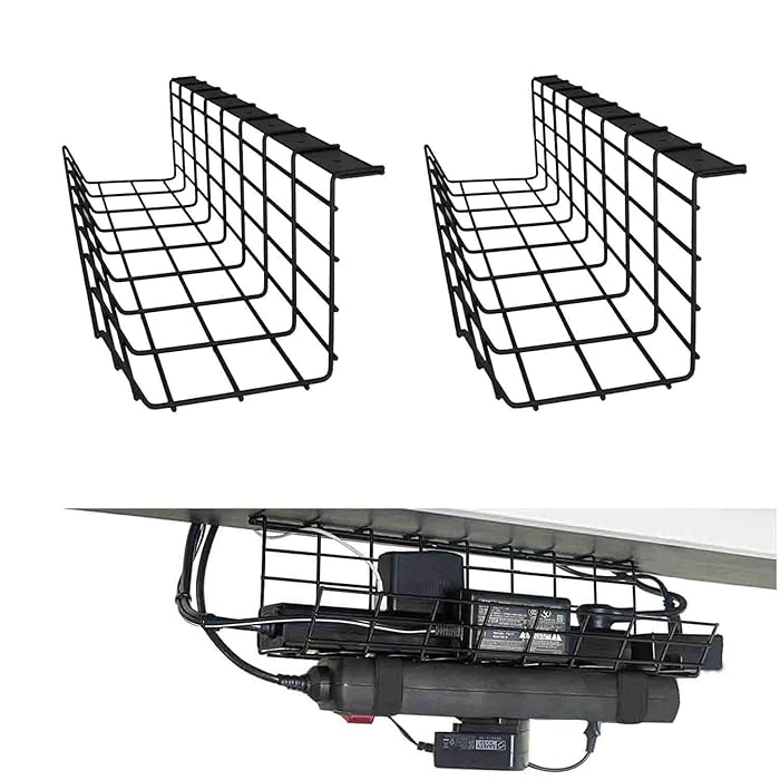 Buy 2 Pack Under Desk Cable Management Tray Wire Cord Power Strip