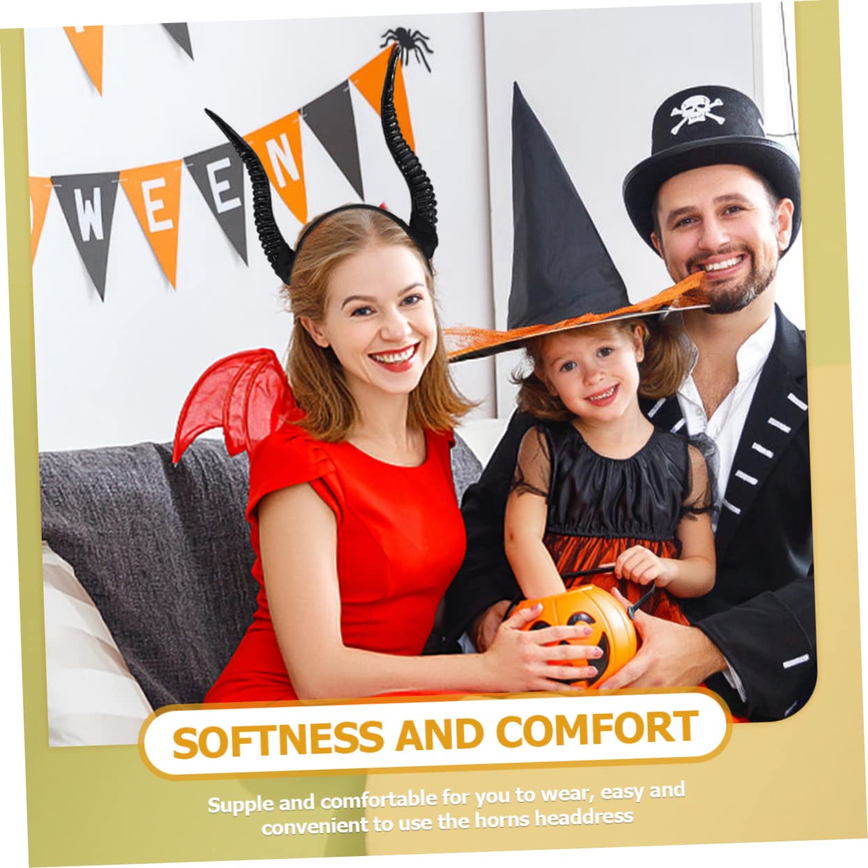 Abaodam 4 Stück Croissant-Stirnband Gothic Schwarzes Schafhorn Teufelshorn-Stirnband Cosplay-Outfits Kostüme Für Erwachsene Kopfbedeckung Für Frauen Horn-Stirnbänder Für Frauen