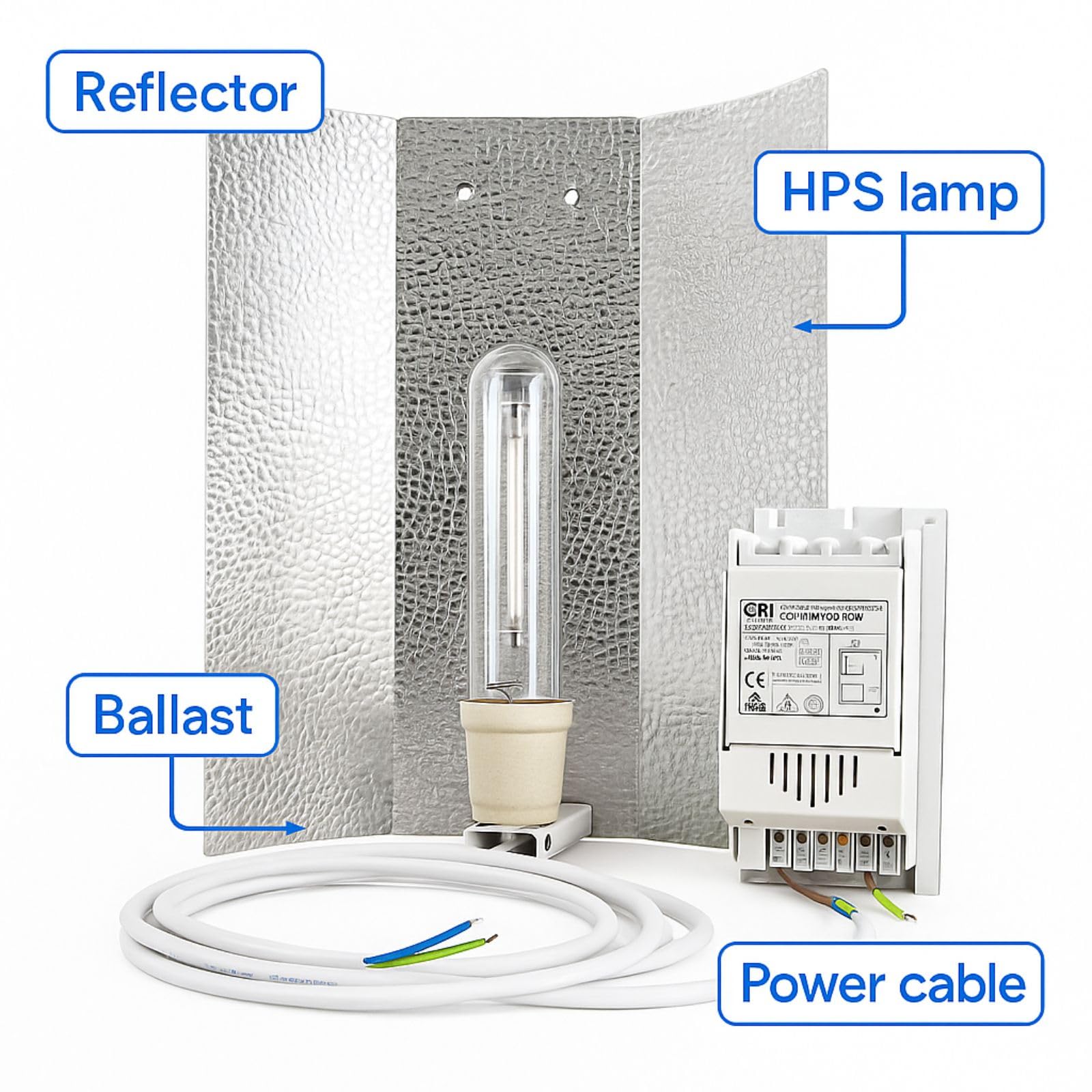 Weedness Grow Lampe Set 250 Watt MHL für Wuchsphase – Anbau Indoor Pflanzenbeleuchtung NDL HPS