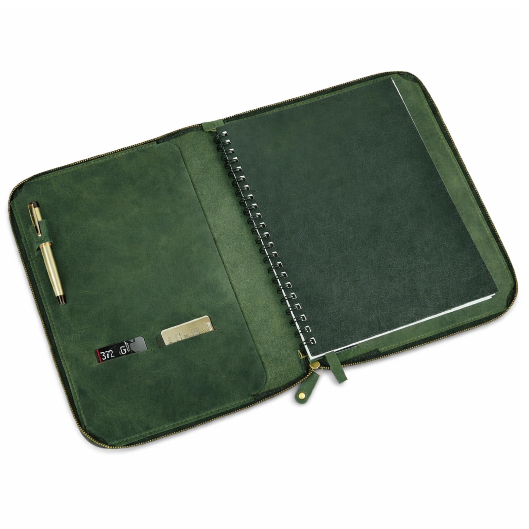Copertina per diario in pelle pieno fiore resistente (21,6 x 27,9 cm), ricaricabile Cahier XXL, quaderno a spirale ricaricabile (21,6 x 27,9 cm), copertina in pelle fatta a mano con