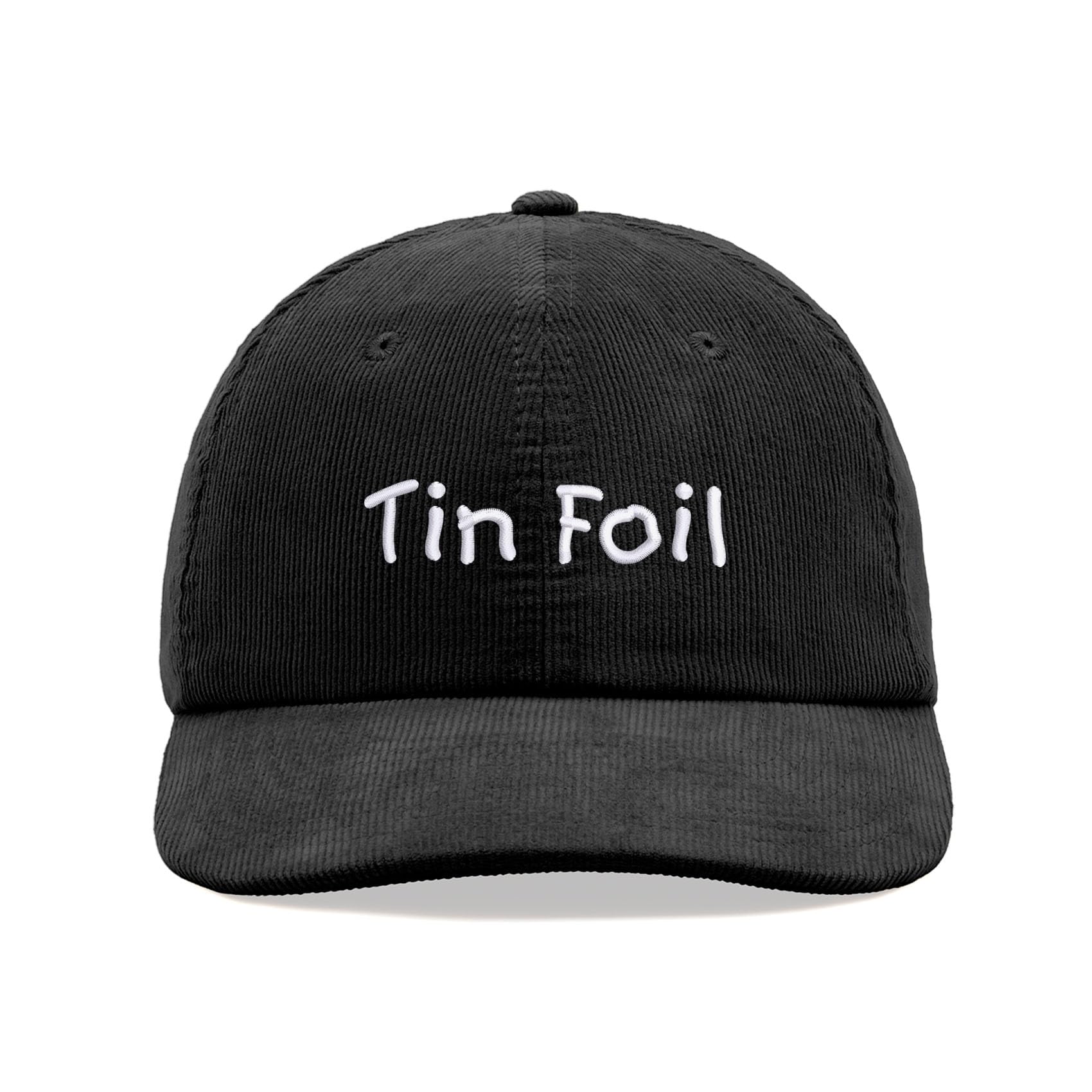 Tin Foil Corduroy Baseball Cap Vintage Unisex Dad Hat Adjustable Black