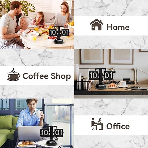 Miniatura 6 de Reloj con tapa retro, reloj de escritorio digital retro, reloj de mesa con pilas, reloj de escritorio para oficina, reloj digital abatible, con