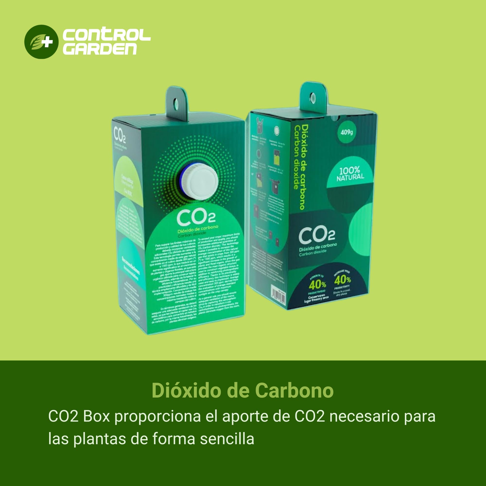Caja con Bolsa de CO2 para Cultivo Interior | Bag of CO2 for Cultivers | Aumento Crecimiento Plantas de Forma Fácil | 100% Orgánico