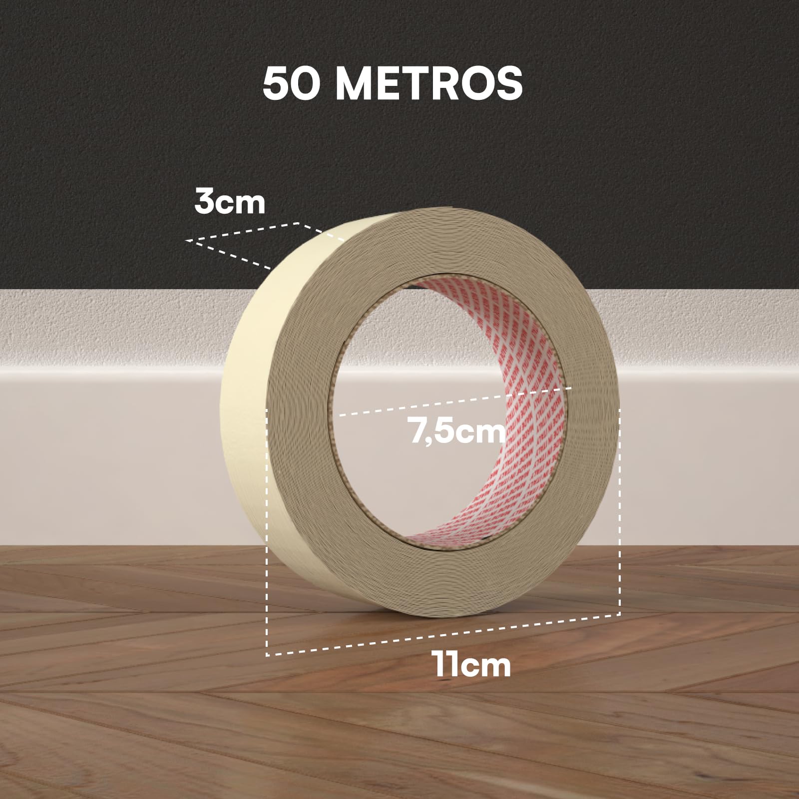 DNK TRADE 10x Cinta de Carrocero Para Pintar y Enmascarar 30mm x 50m - Removible Sin Residuos, Sin Disolventes - Cinta de Pintor Con Papel