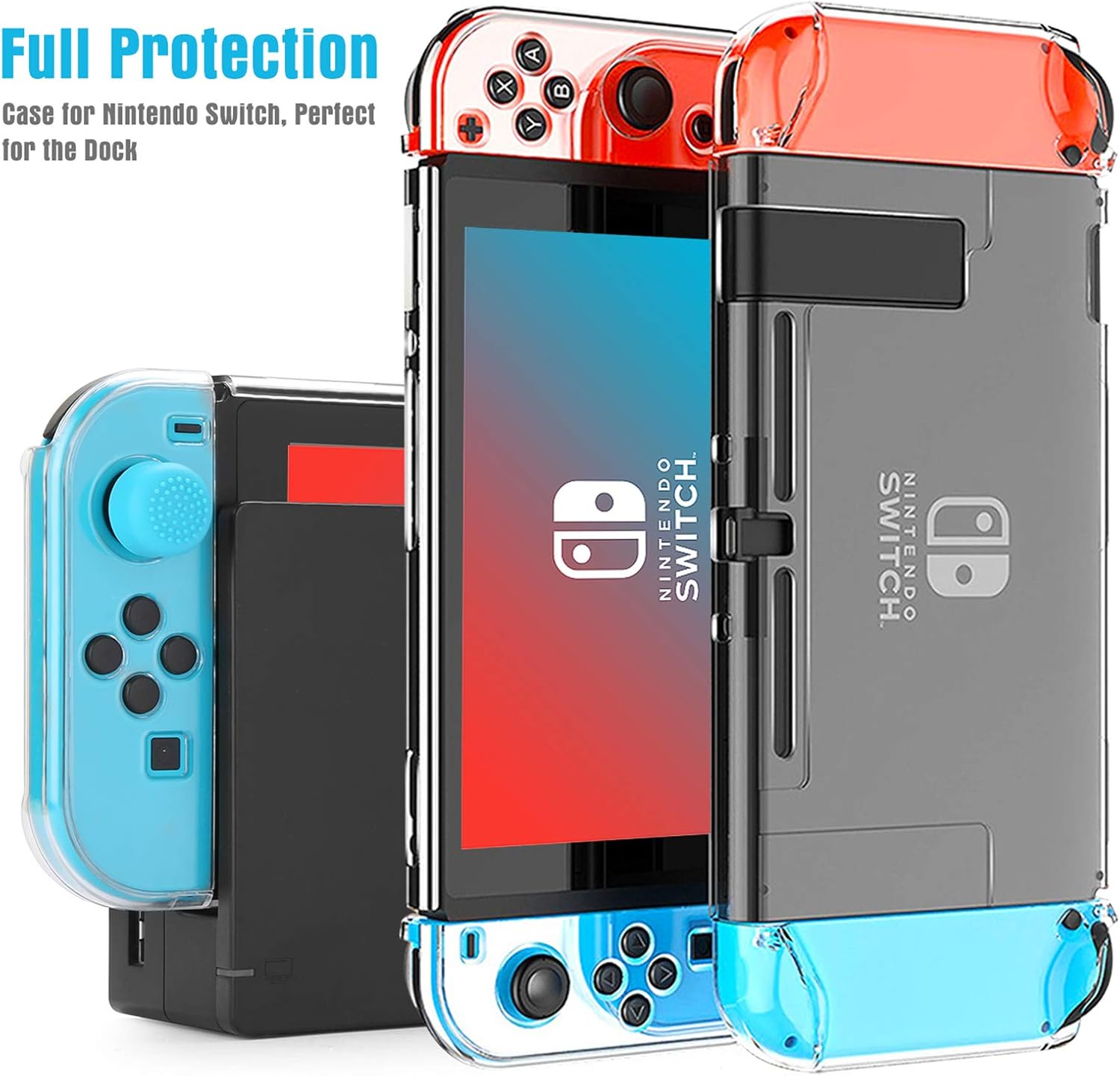 HEYSTOP Case for Nintendo Switch OLED Model, Protection for Switch OLED Switch Case OLED Kit Accessories Cover for Nintendo Switch OLED with Tempered Glass Screen and Thumb Covers Grips - Image 4