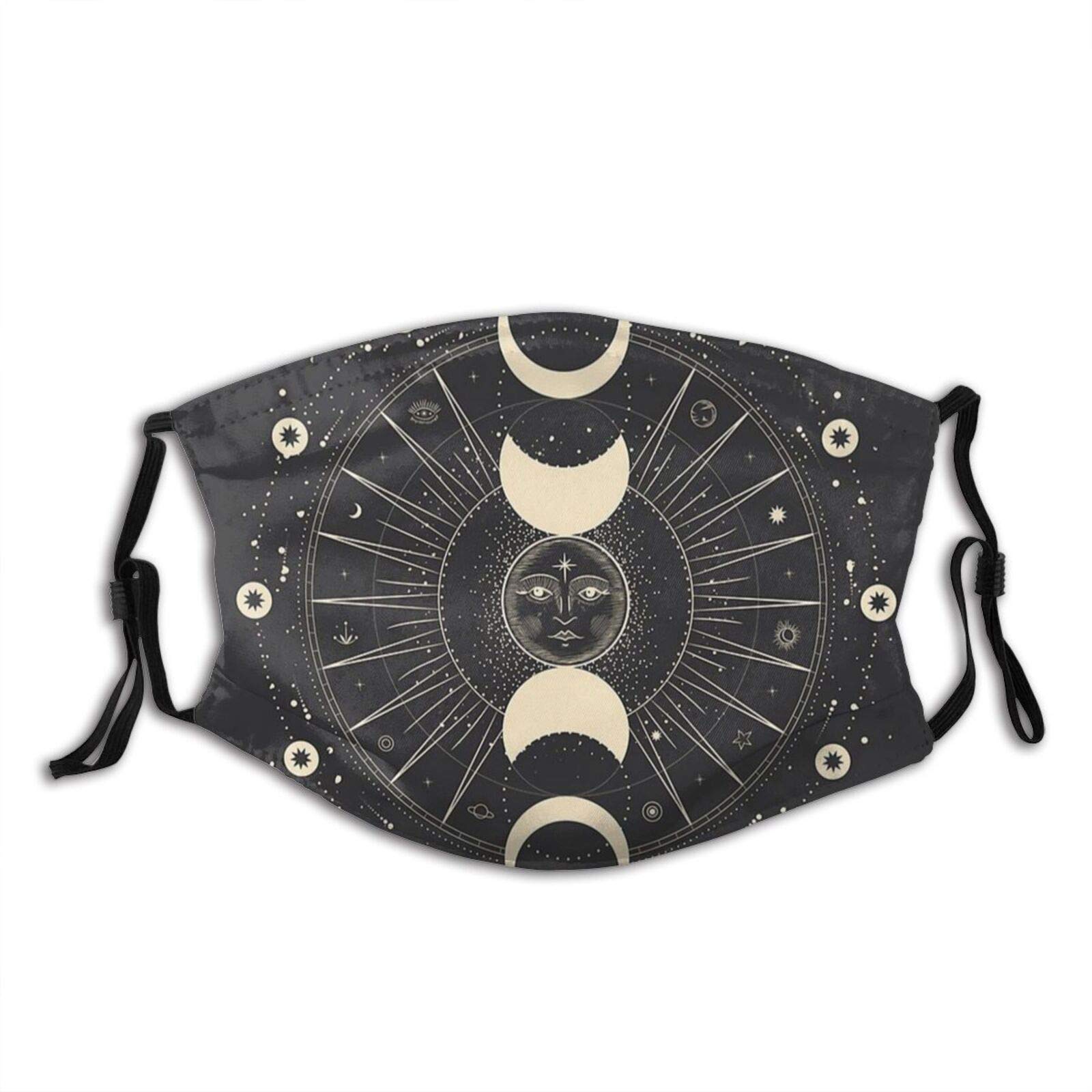 The Stars Galaxy Face Mask With 2 Pcs Filters, Washable Reusable Scarf Balaclava For Men Women &Teenage Black