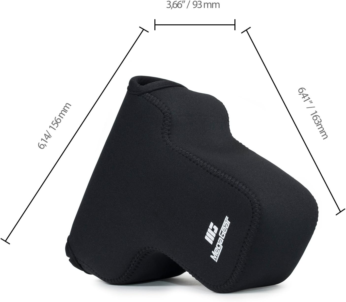 MegaGear Neoprene Camera Case Compatible with Nikon Coolpix P900, P900S, Ultra Light With Carabiner - Black