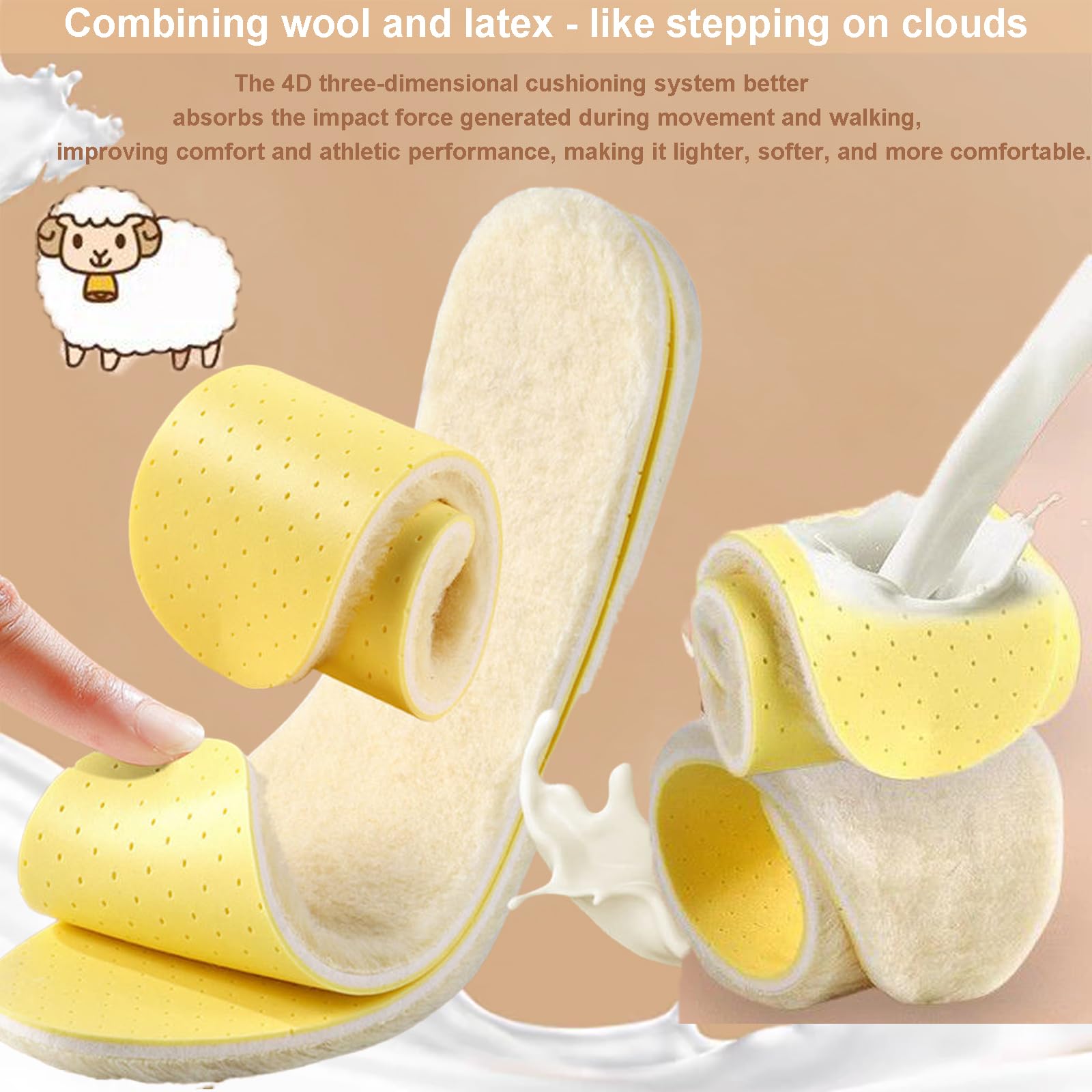 Solette Termiche Invernali Lana Calda Solette in Lana Naturale Soletta Scarpa inserti Solette Scarpe Termiche in Lana d'agnello Donna Uomo Adulto Adatto gli Stivali e Scarpe in Invernali Confortevole