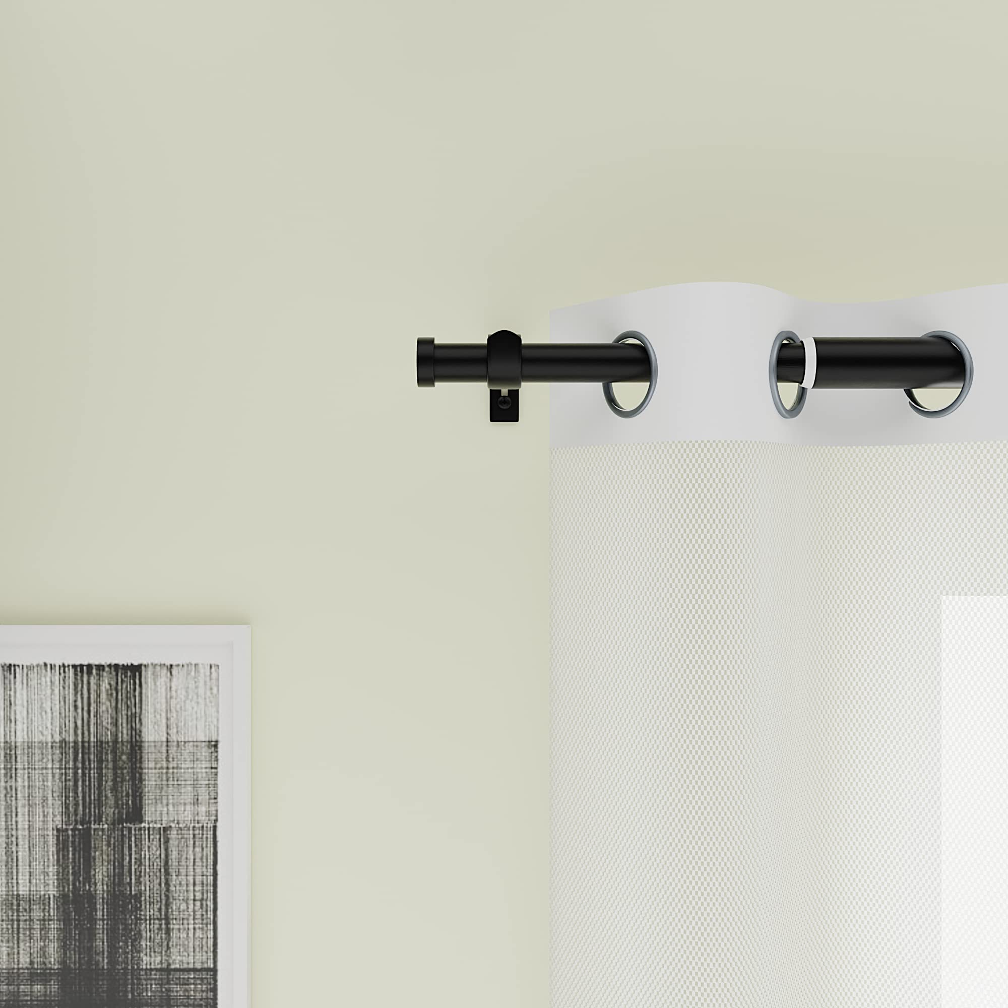 25 mm diameter black curtain poles, 70-140 cm seamless curtain rod design - Image 3