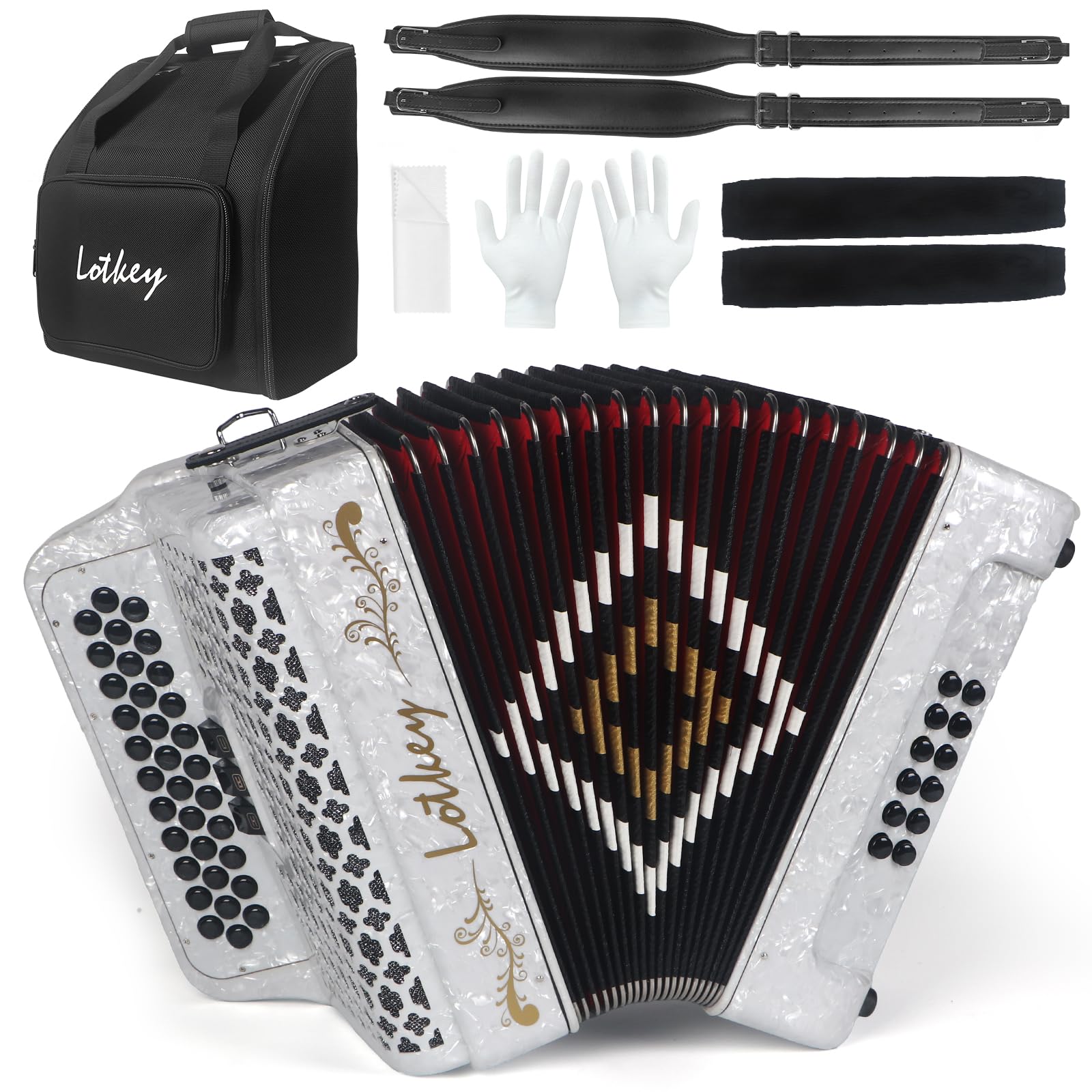 Amazon.com: Lotkey 34 Key Diatonic Accordion, 3412 Multi Tone