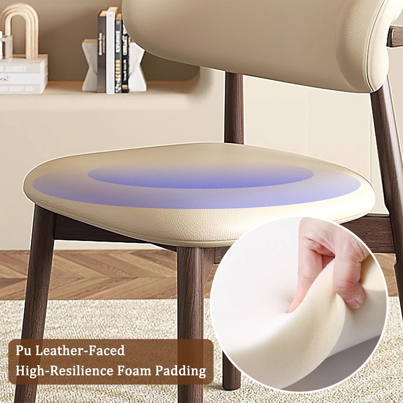 Sillas de comedor modernas con respaldo ergonómico curvado, cómodo asiento tapizado para cocina y sala de estar