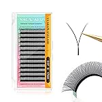 NAGARAKU yy Eyelash Extensions Supplies y lash 0.07mm C curl 17mm Premade Fans 4D Russian Volume Y Shape Faux Mink Matte 12 rows Cluster pre Fanned Wispies Crisscross Eye Lashes