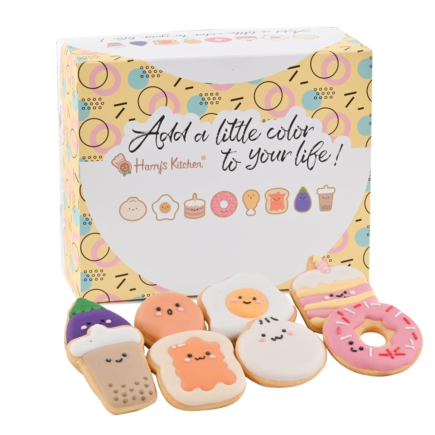 Harry’s Kitchen Gourmet Food-Themed Cookie Gift Set – 8-Piece Handcrafted Assortment with NZ Butter – Holiday Treat for Foodies