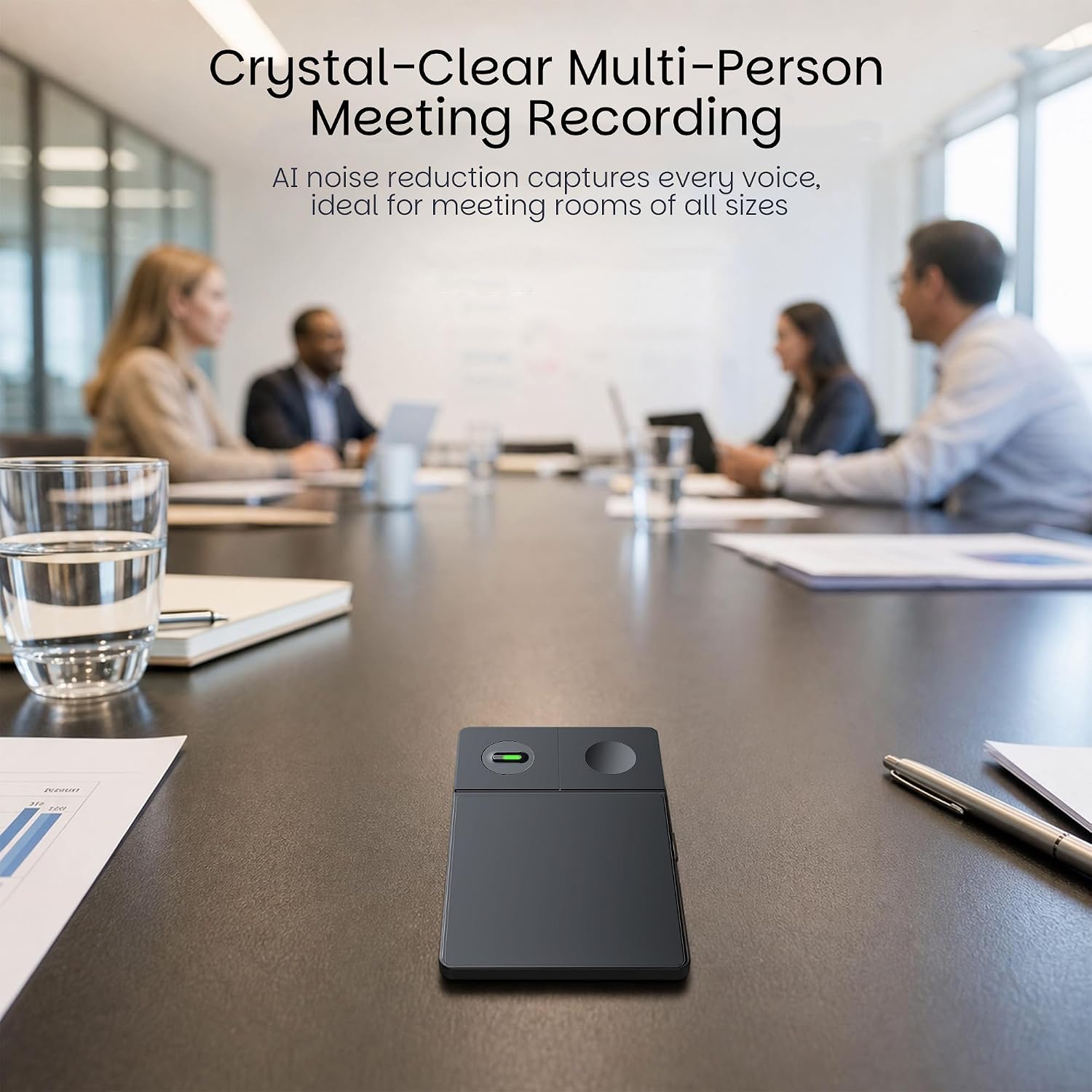 Note Pro GPT Voice Recorder, AI Voice Recorder with GPT Chat for Real Time Translation, Auto Transcription & Meeting Minutes, Mind Map, Noise Cancelling Bone Microphone, 64GB Ultra Light