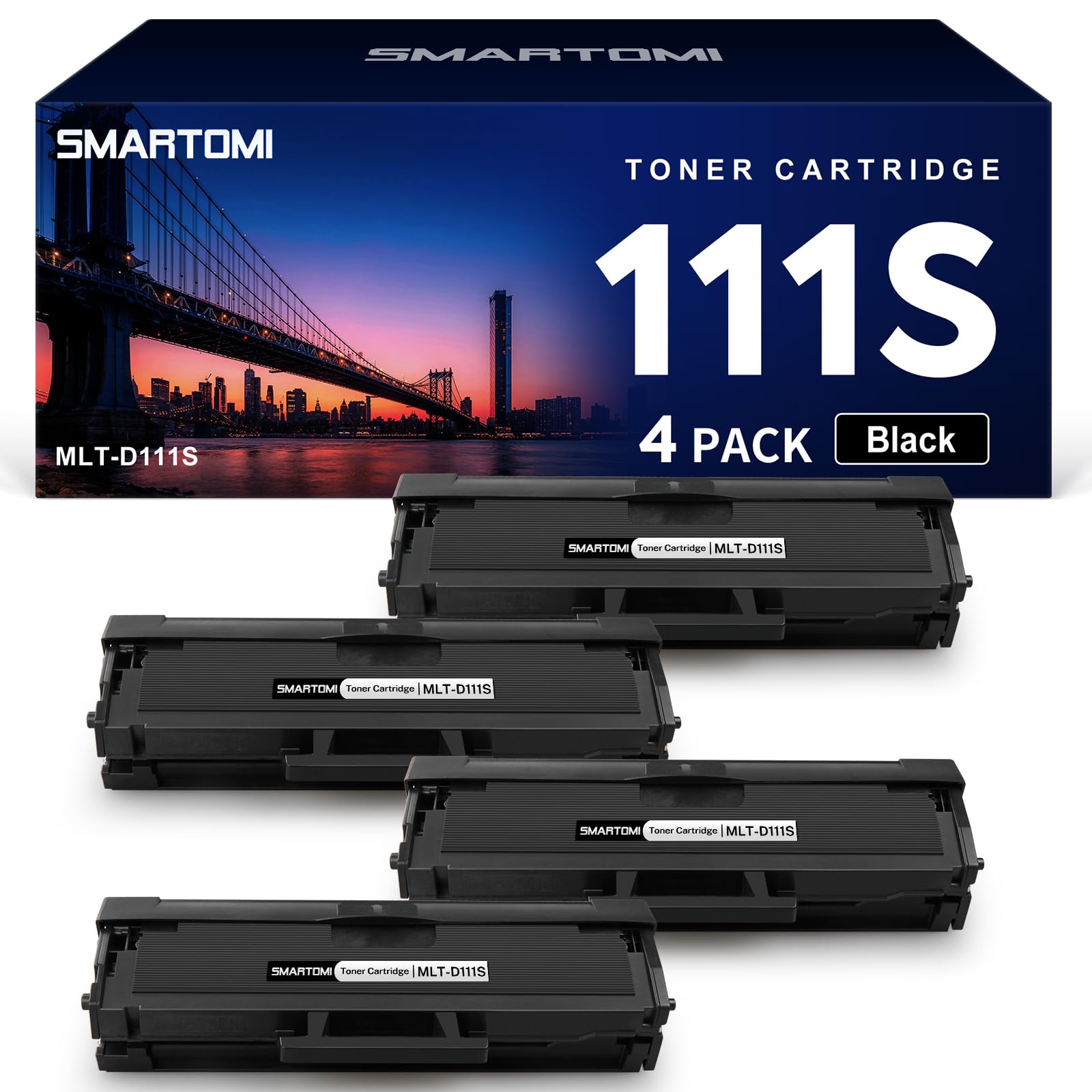 SMARTOMI MLT-D111S Compatibili Toner per Samsung D111S MLT-D111S 111S per Xpress SL M2026W M2026 M2070FW M2070 M2070W M2070F M2020 M2020W M2021 M2021W M2022 M2022W M2071 M2071W M2078W (Nero, 4-Pack)