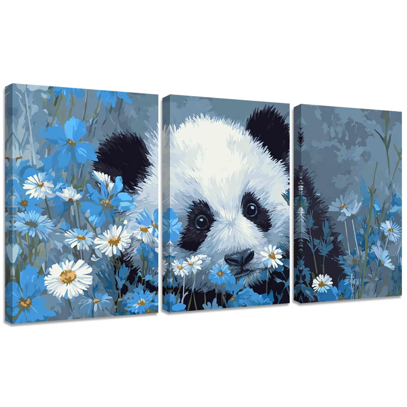 Diamentowa sztuka stokrotka, tryptyk, panda, tryptyk, zestawy do malowania diamentami dla dorosłych dzieci, 45 x 61 cm, pełne okrągłe wiertło, kryształ górski, mozaika, haft krzyżykowy, rękodzieło
