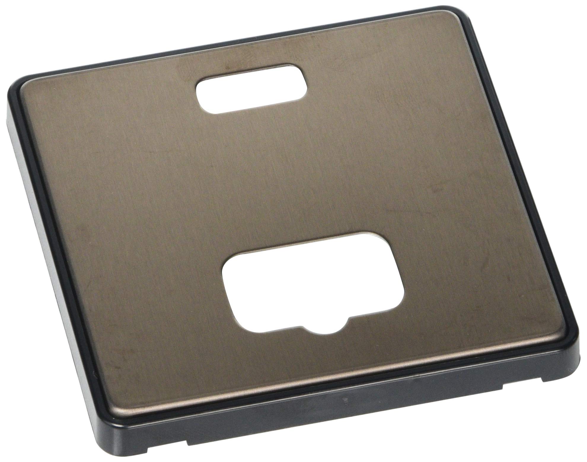 MK Dimensions 1 Gang 13A Connection Unit and Neon Bronze Finish Frontplate with a Black Trim, Bronze With Black Insert