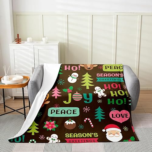 Miniatura 20 de Erosebridal Manta de Navidad, manta de copos de nieve de invierno con destellos de ensueño de 40 x 50, manta geométrica de lana cuadriculada