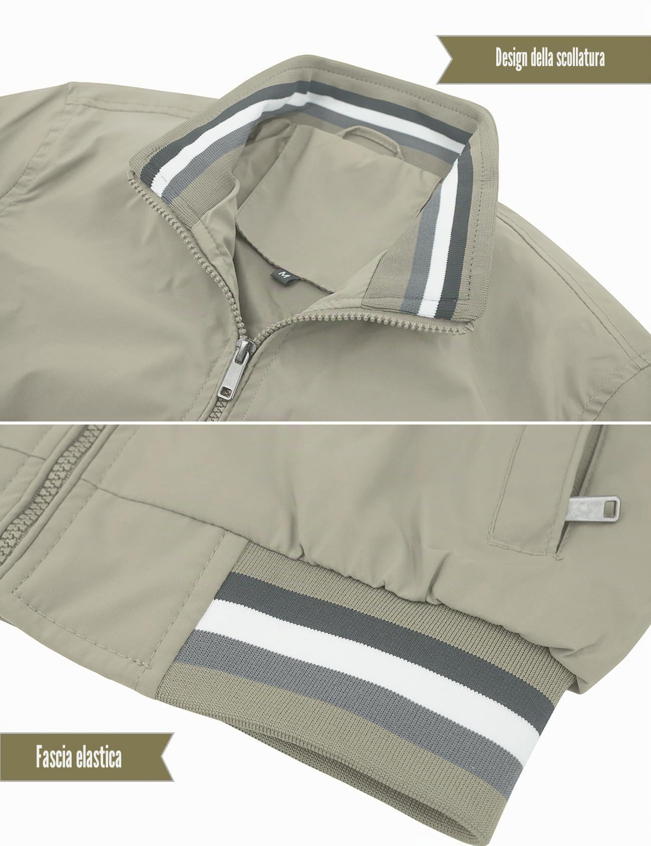 AIEOE Giacca Leggera da Uomo Casual Antivento Bomber Giubbino Classica Primavera Estate Giacchetto