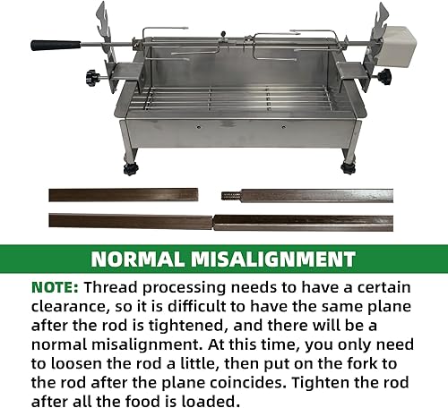 Miniatura 6 de Kit de asador de repuesto universal 5078a de instalación rápida parrilla portátil para acampar al aire libre, barbacoa, tres alturas, longitud