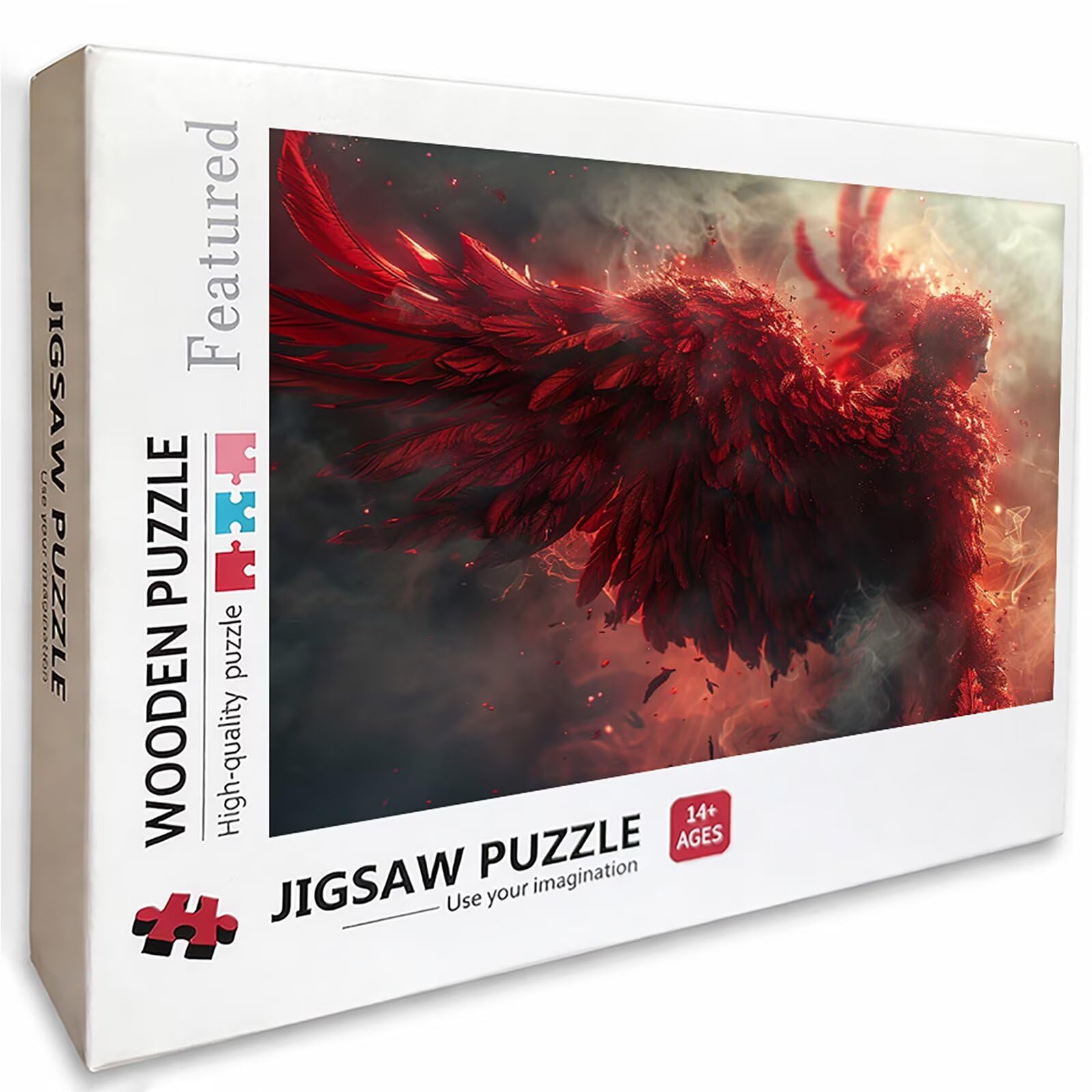 Rot Holz Puzzles 141x87cm, FlüGel Jigsaw Puzzles 4000 Teile für Erwachsene Mit Box, EIN Herausforderndes Rätsel Game, Farbenfrohes Legespiel, Sommergeschenke, Geeignet für Alle Altersgruppen, 0-4957