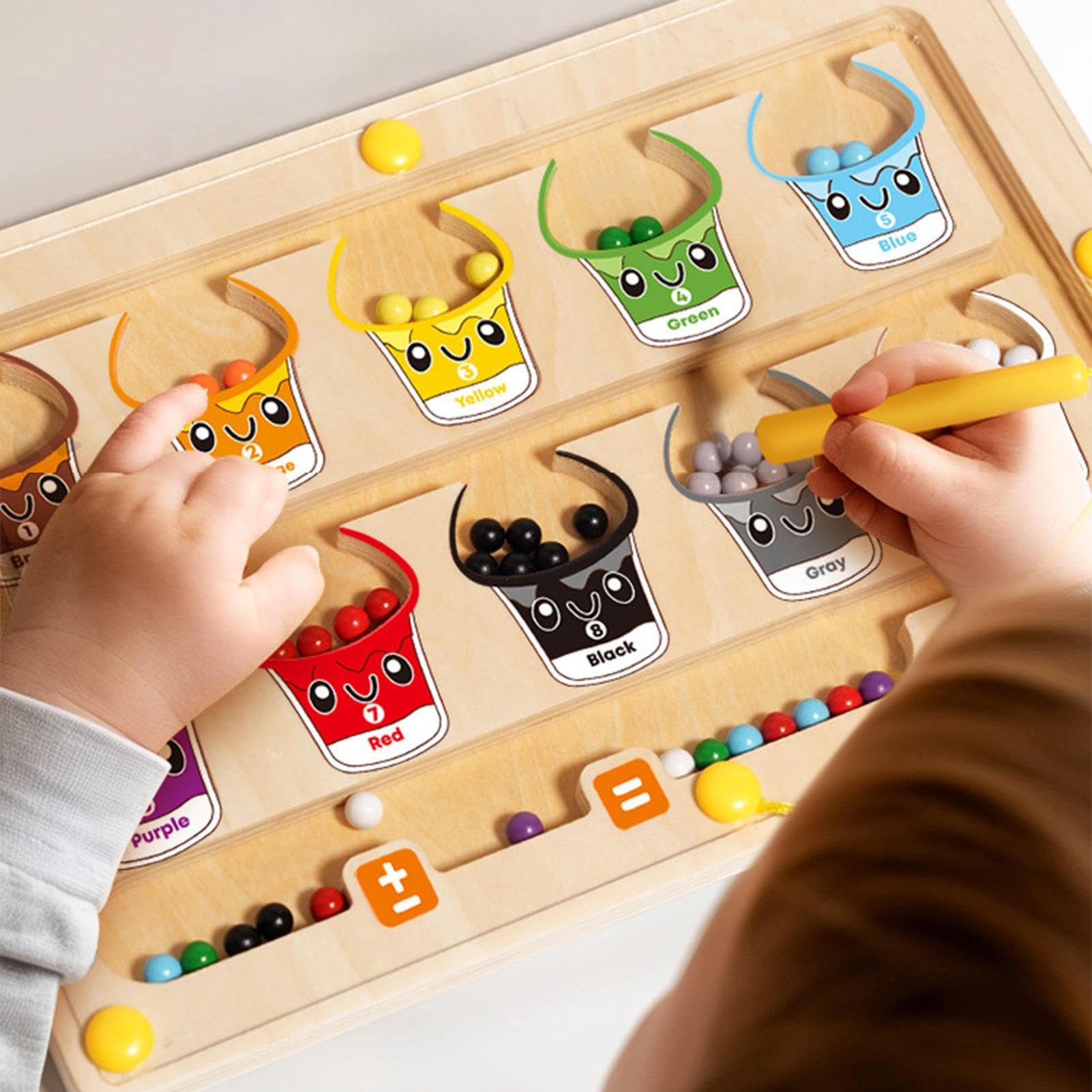 Laberinto magnético, laberinto magnético de colores y conteo, tabla de de conteo de madera Aprendizaje educativo de habilidades motoras magnético Juguetes