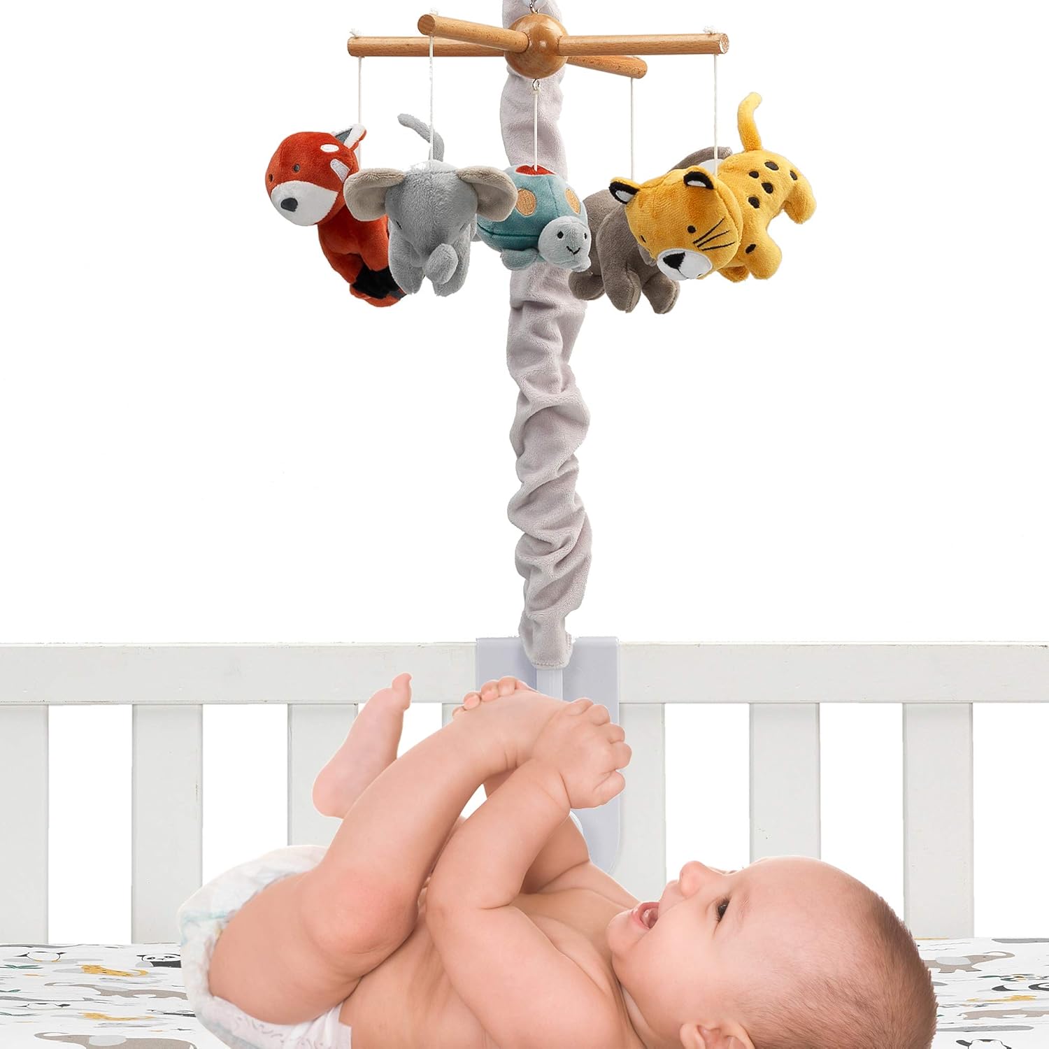 Lambs & Ivy Wild Life Musical Baby Nursery Crib Mobile - Protect The Animals - Image 2
