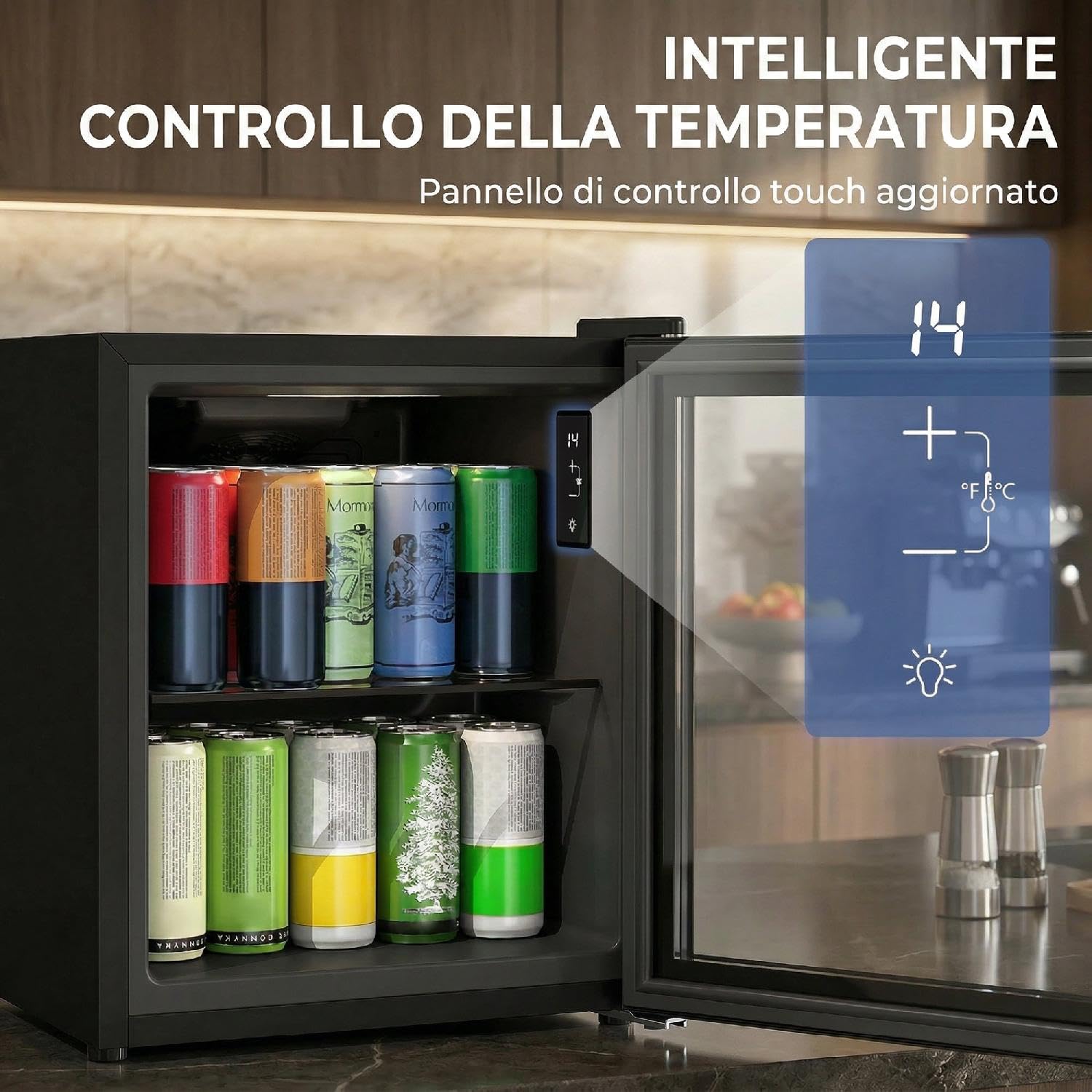 Mini Frigo Frigobar 46 Litri Classe D Raffreddamento Statico Nero