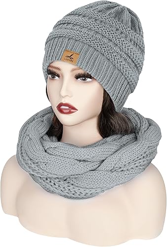 Miniatura 2 de Gorro de invierno, bufanda, guantes de punto de forro polar cálido, guantes de pantalla táctil, bufanda, regalos de invierno para mujeres y hombres