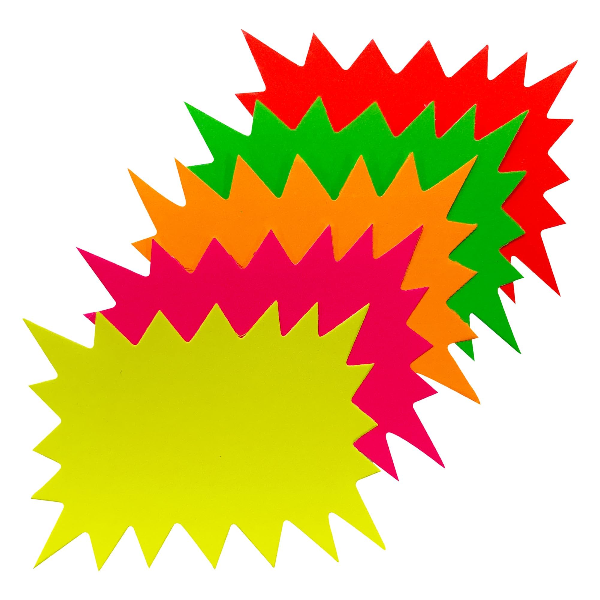 Pack of 1920 Assorted Coloured Neon Fluorescent Flashes 150 x 100mm
