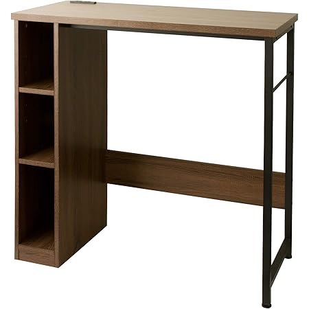 Amazon Co Jp キッチンカウンター スタンディングデスク バーカウンターテーブル ハイテーブル 受付カウンター ハイタイプ 高さ100cm ブラウン ホーム キッチン