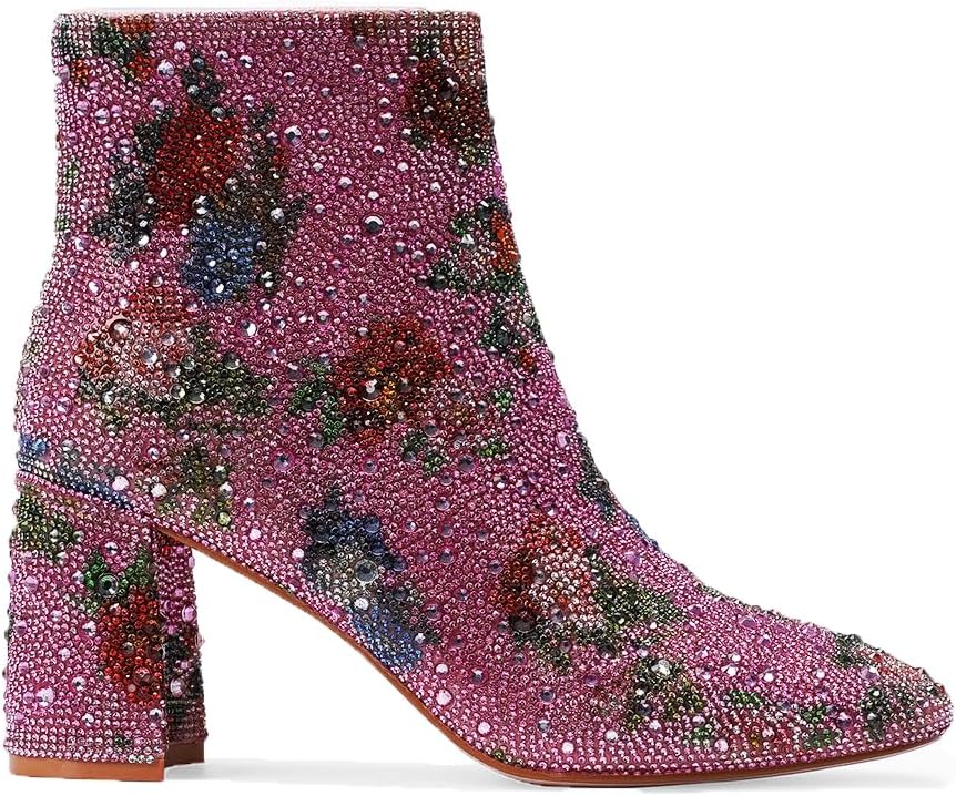 Women's Rhinestone Booties Western Cowboy Boots Cowgirl Boots Evening Boots Stacked Block Heel Boots