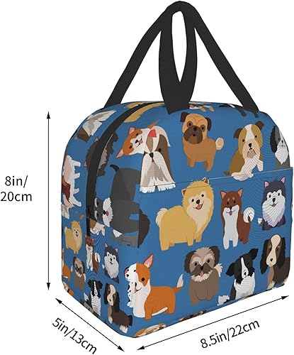 Miniatura 2 de Lindo conjunto de animales de perro y cachorro, bolsa de almuerzo compacta, bolsa de almuerzo reutilizable, contenedor para mujeres, hombres,