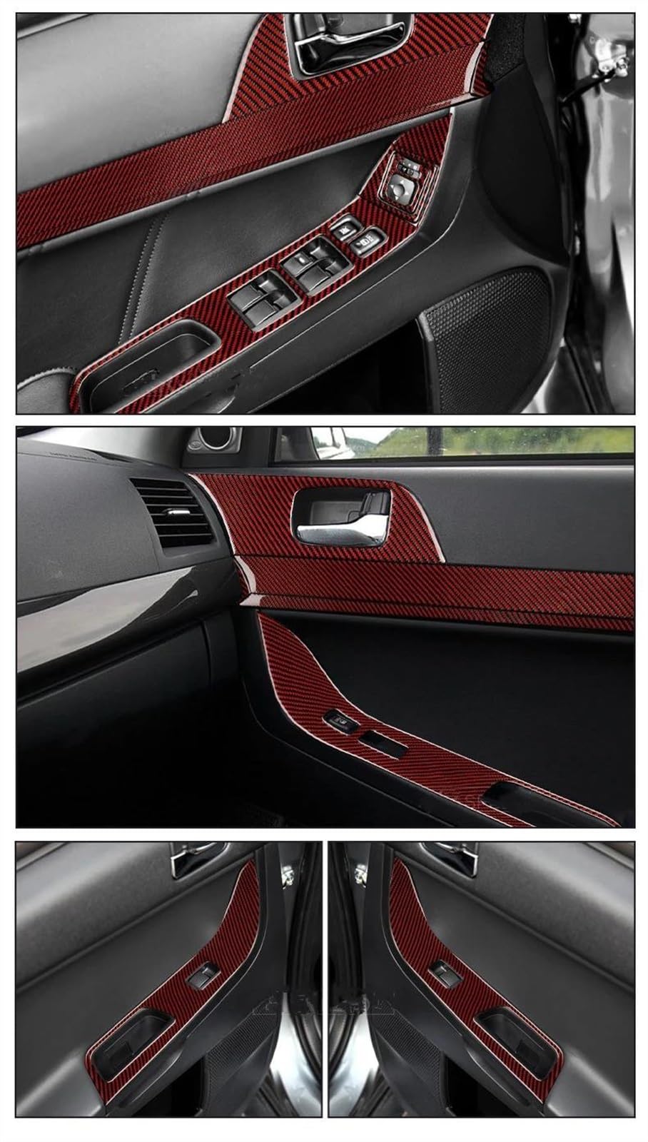 Accessori Interni per Decorazione Auto Adesivo per Copertura Pannello Interruttori per Porte E Finestre per Mitsubishi per Lancer 2008-2015 Adesivi(Window Switch C)