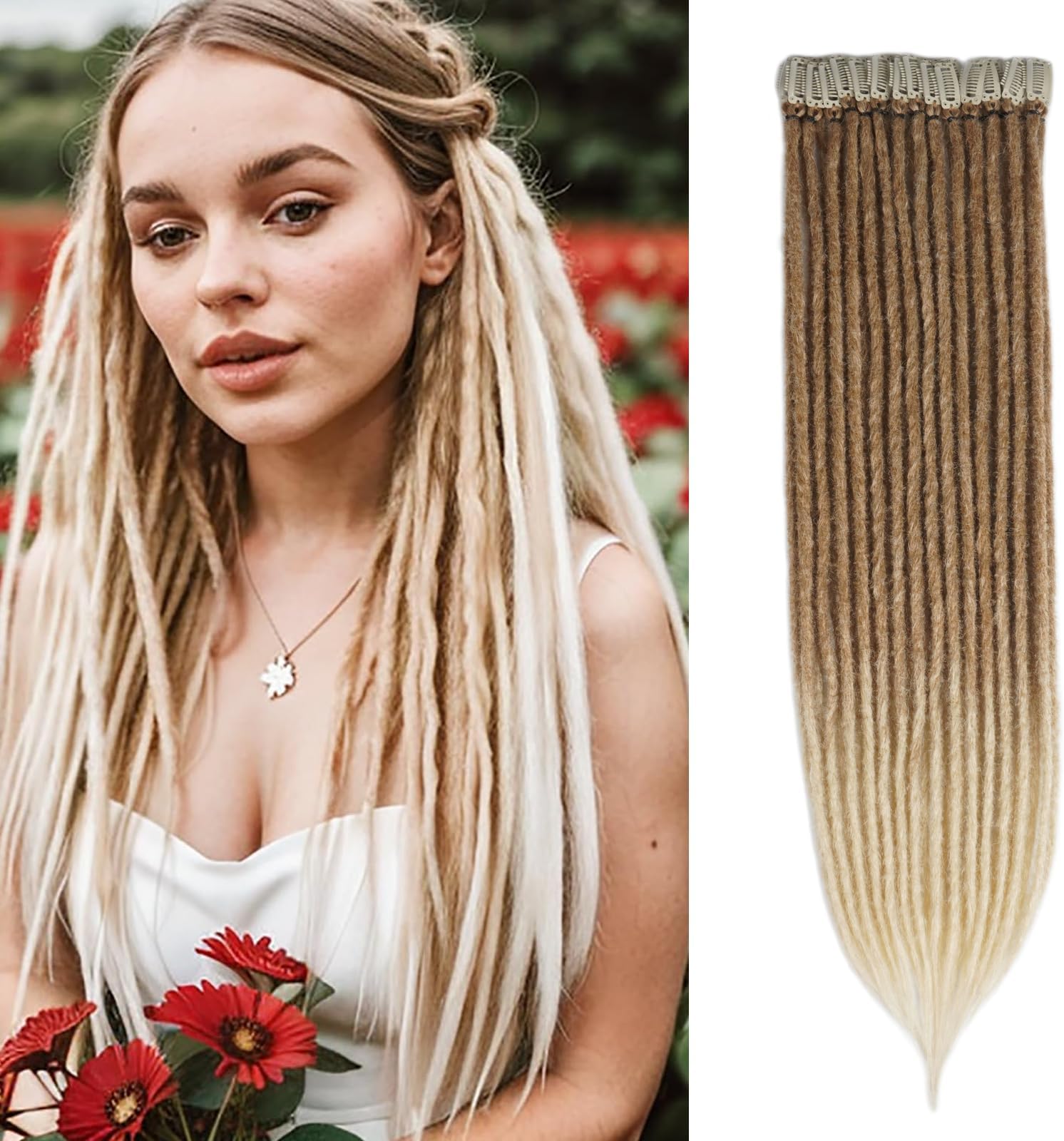 Amazon.com : 8 Pcs Handmade Boho Hair Extensions with Feather Clip Comb ...