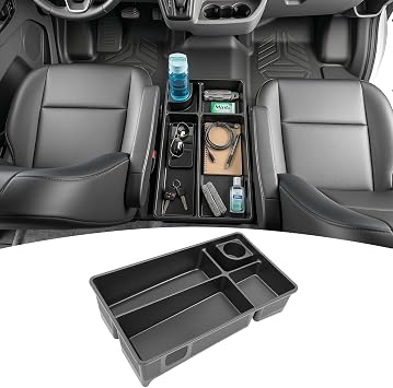Floor Organizer Compatible with 2021-2026 Ford Transit Center Console Storage Organizer Under Seat Box Bin Cup Holder for Transit AccessoriesNot for Transit Connect