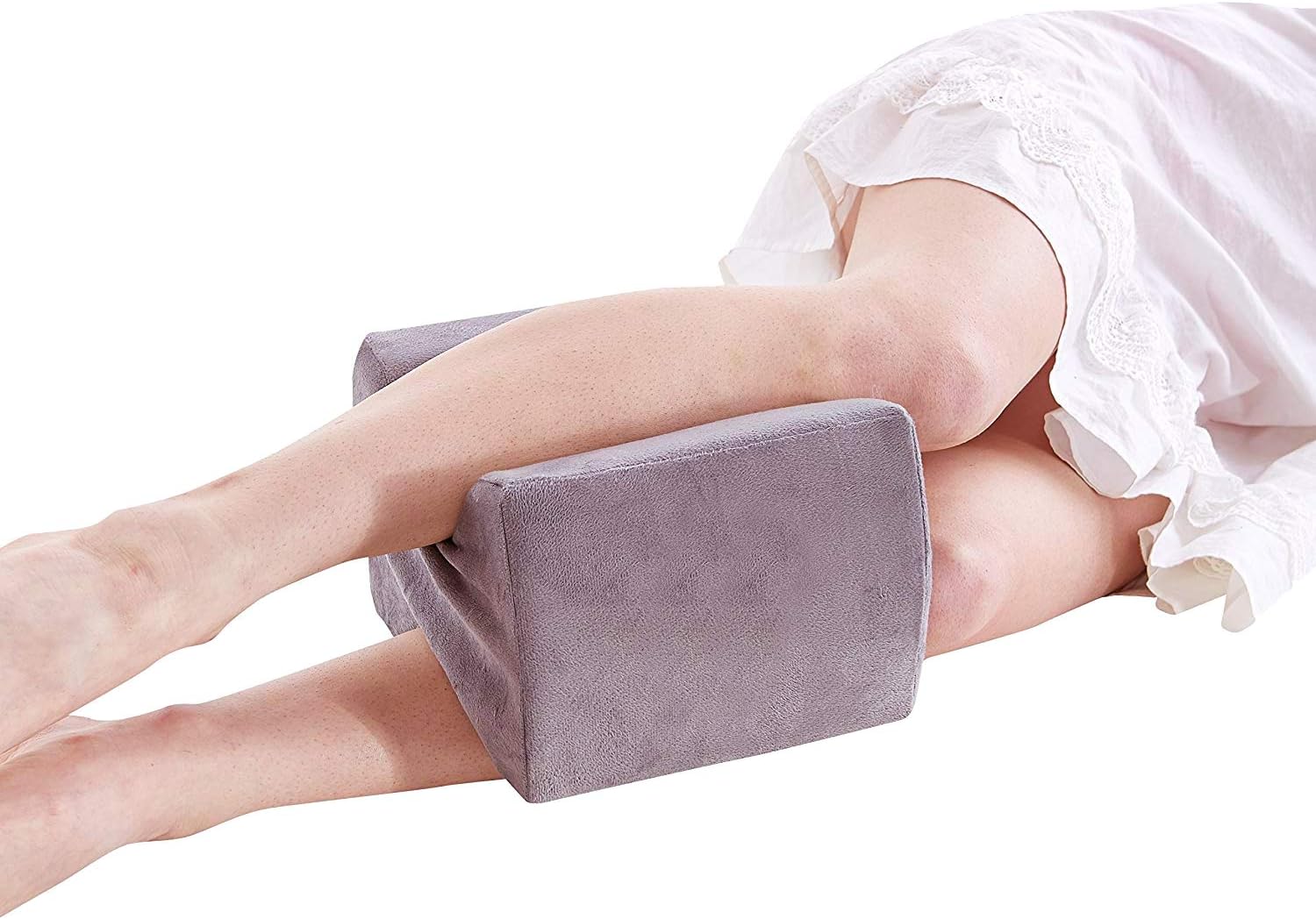 Memory Foam Orthopaedic Knee Support Leg Rest Pillow for Side Sleepers, for Relief from Sciatica, Back Pain, Leg Pain, Pregnancy, Post Surgery, Hip & Joint Pain
