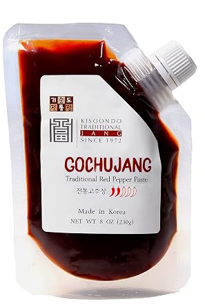 Kisoondo Gochujang 8oz - Traditional Korean Red Chili Paste. Fermented with Organic Spices. Hot Spicy Sauce