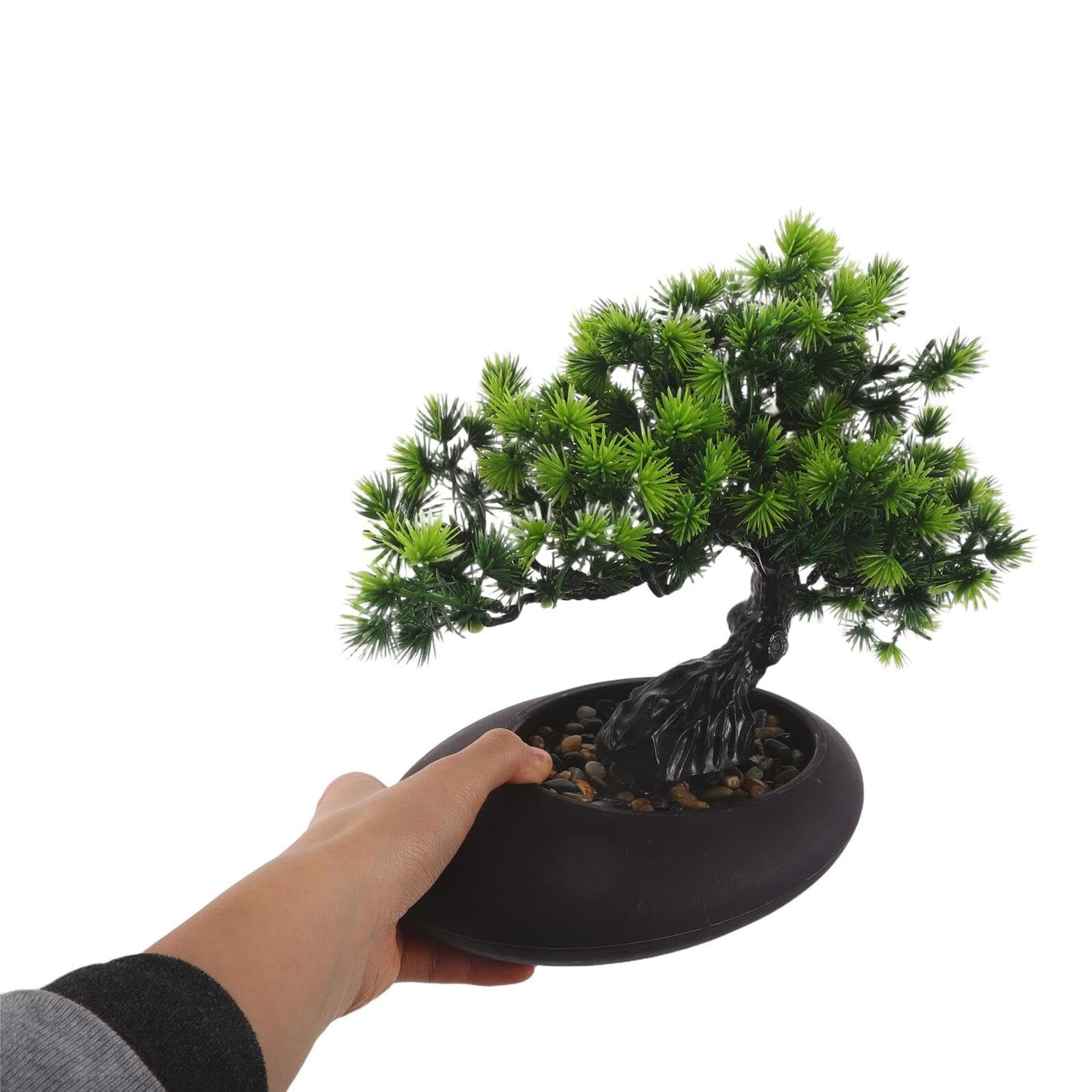 Amazon.co.jp: TOPPERFUN 禅風インテリア用人工松盆栽 鮮やかな模造葉