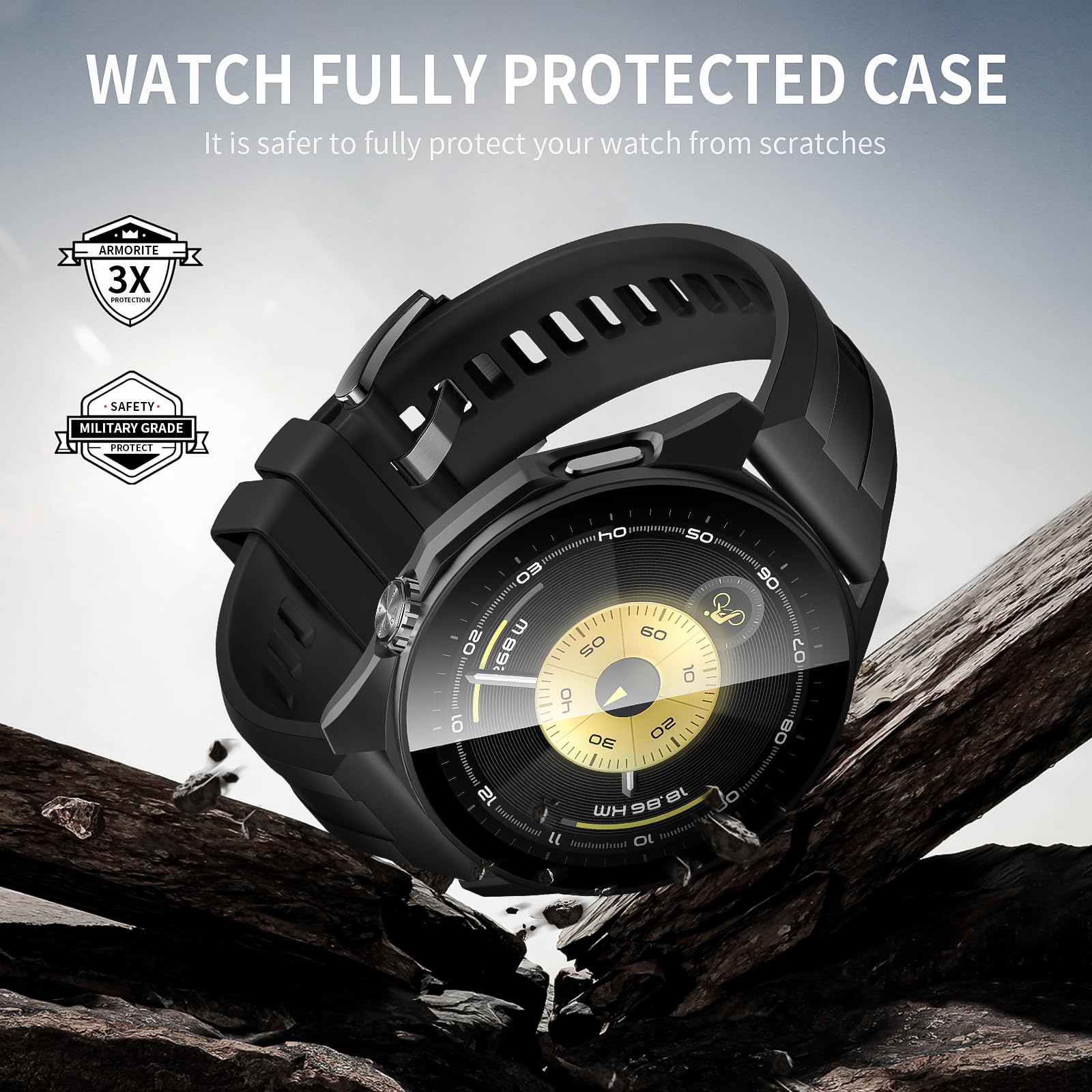 Amazon.co.jp: Suoman for HUAWEI Watch GT6 46MM保護ケース(2つ)高 